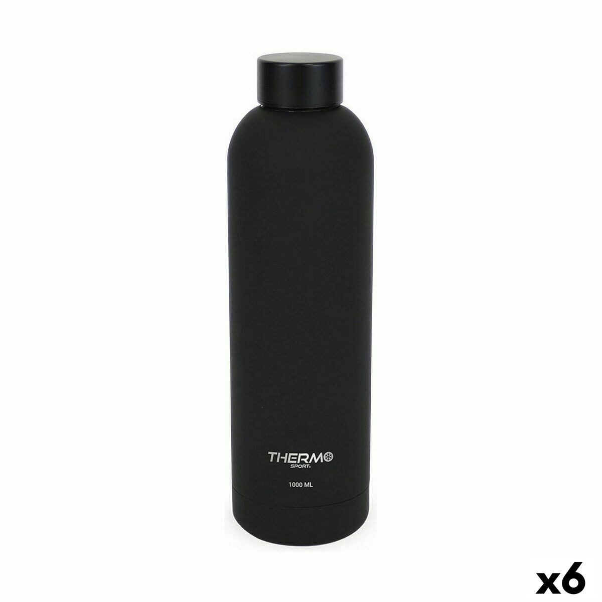 ThermoSport Küchenorganizer-Set, Thermosflasche ThermoSport Soft Touch Schwarz 1 L (6 Stück)