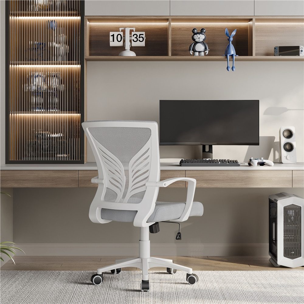 Yaheetech Bürostuhl Höhenverstellbarer Drehstuhl (1 St), Schreibtischstuhl mit Schaukelfunktion für Arbeitszimmer/Büro – Bild 3 von 5