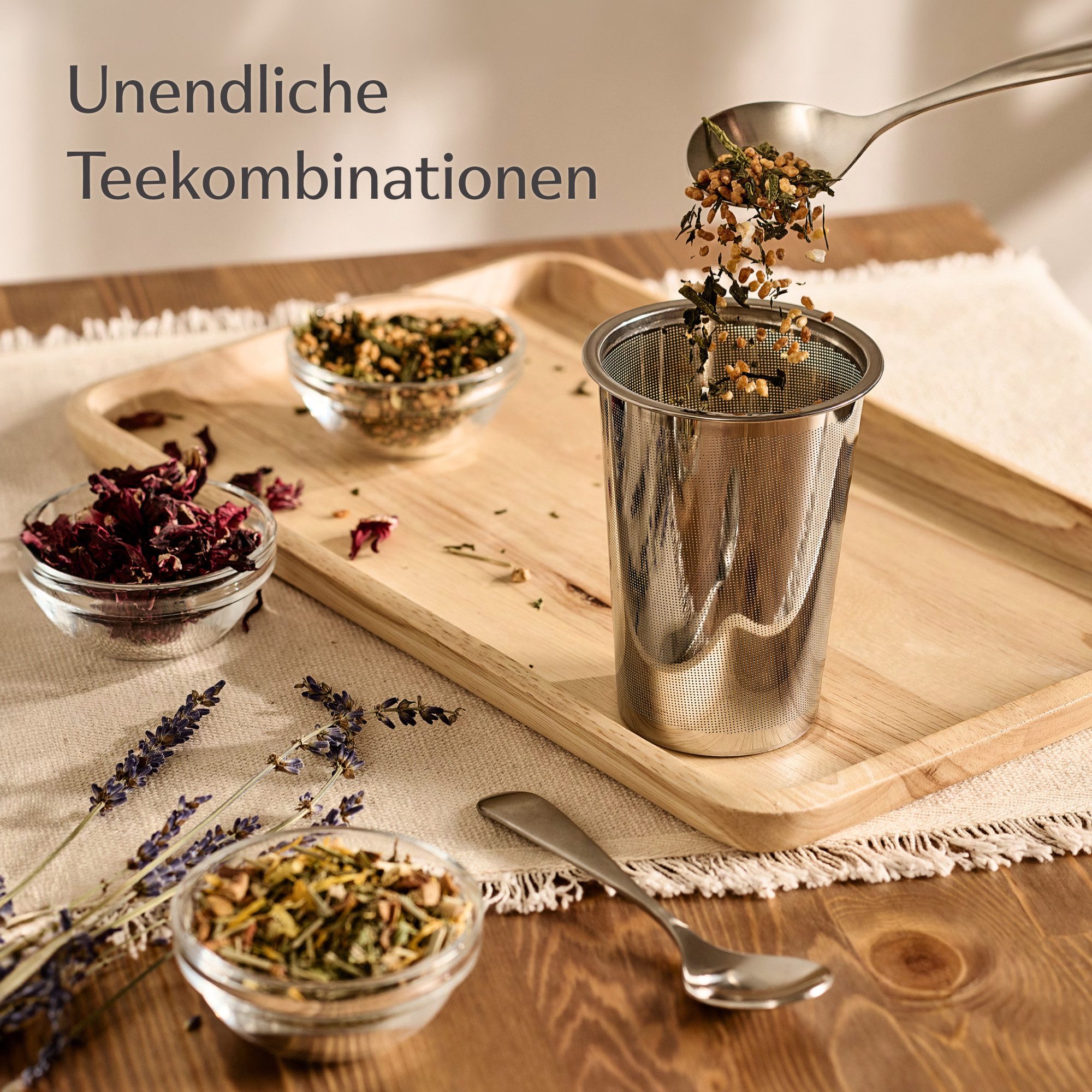 Cosumy Teeglas Teetasse mit Deckel und Sieb - Teeglas mit Sieb & Untersetzer 400ml, 1-tlg., Glas, Zubereiter inkl. Untersetzer - Geschenk Tasse - Feinmaschiger  – Bild 5 von 5