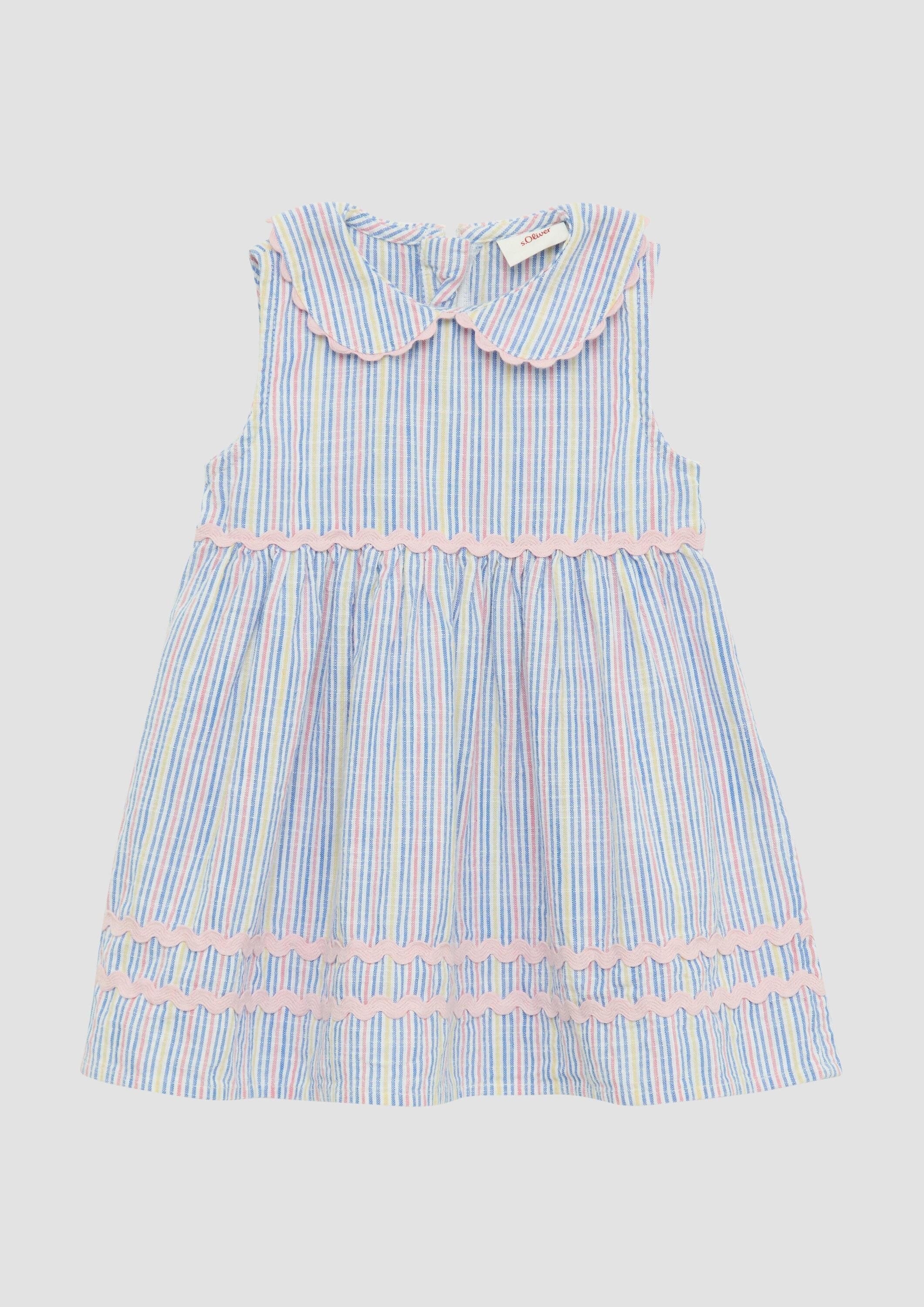 s.Oliver Minikleid Kleid Gestreiftes Kleid in Leinenoptik mit Bubikragen