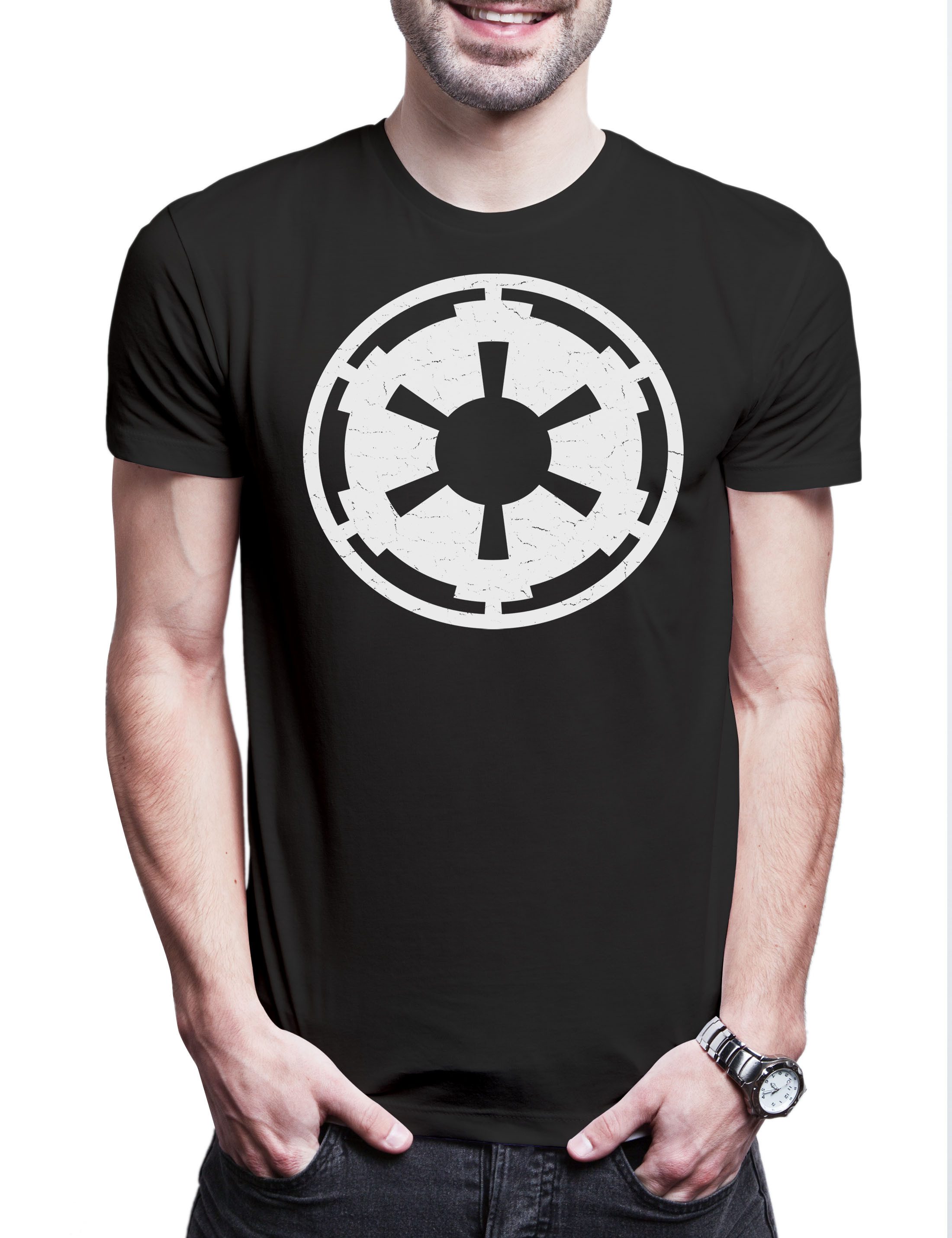 Print-Shirt Star Wars Empire Logo II Herren T-Shirt Wars Krieg Empire Imperium