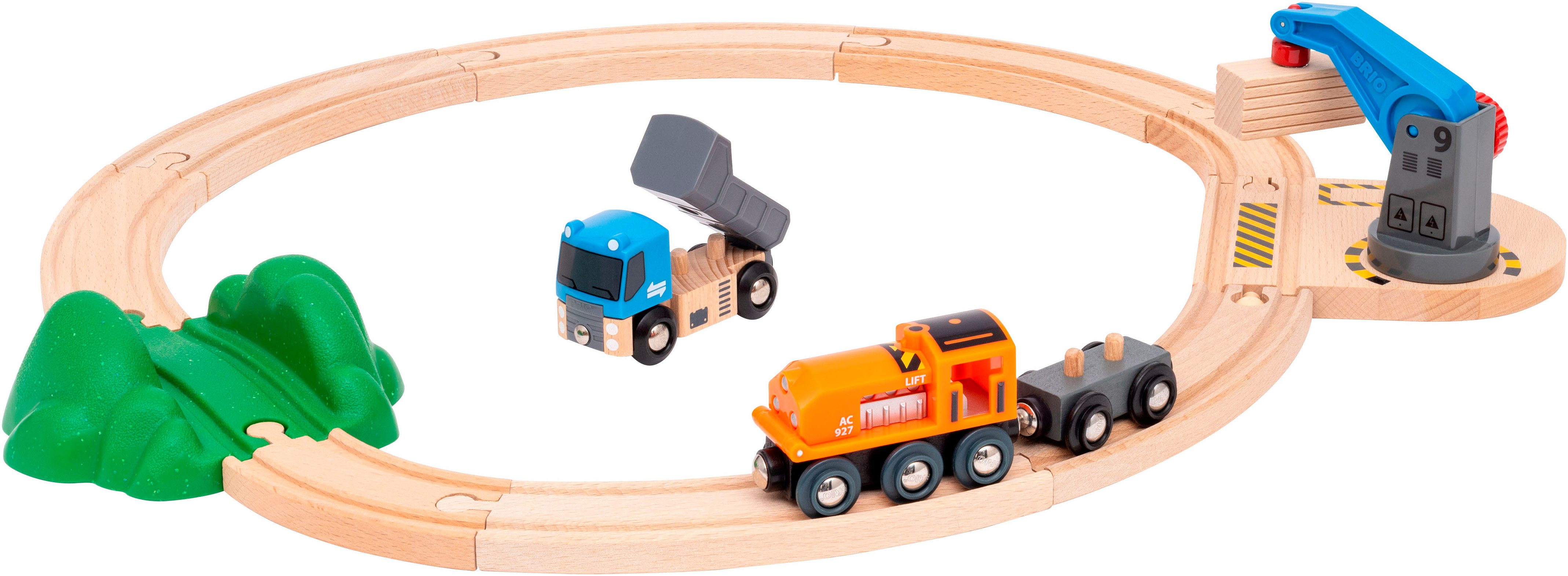 BRIO® Spielzeug-Eisenbahn BRIO® WORLD, Starterset Güterzug mit Kran A, (Set günstig online kaufen