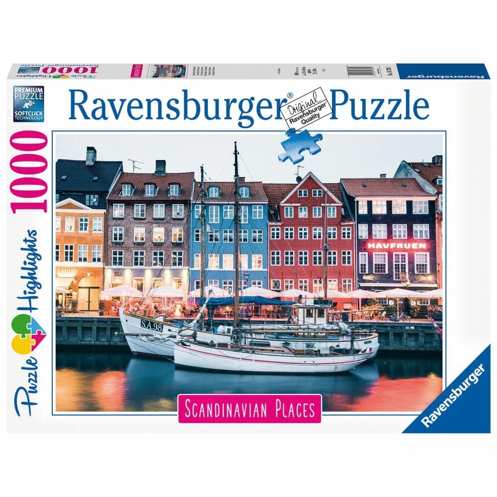 Ravensburger Puzzle Kopenhagen Dänemark 1000 Teile, Puzzleteile