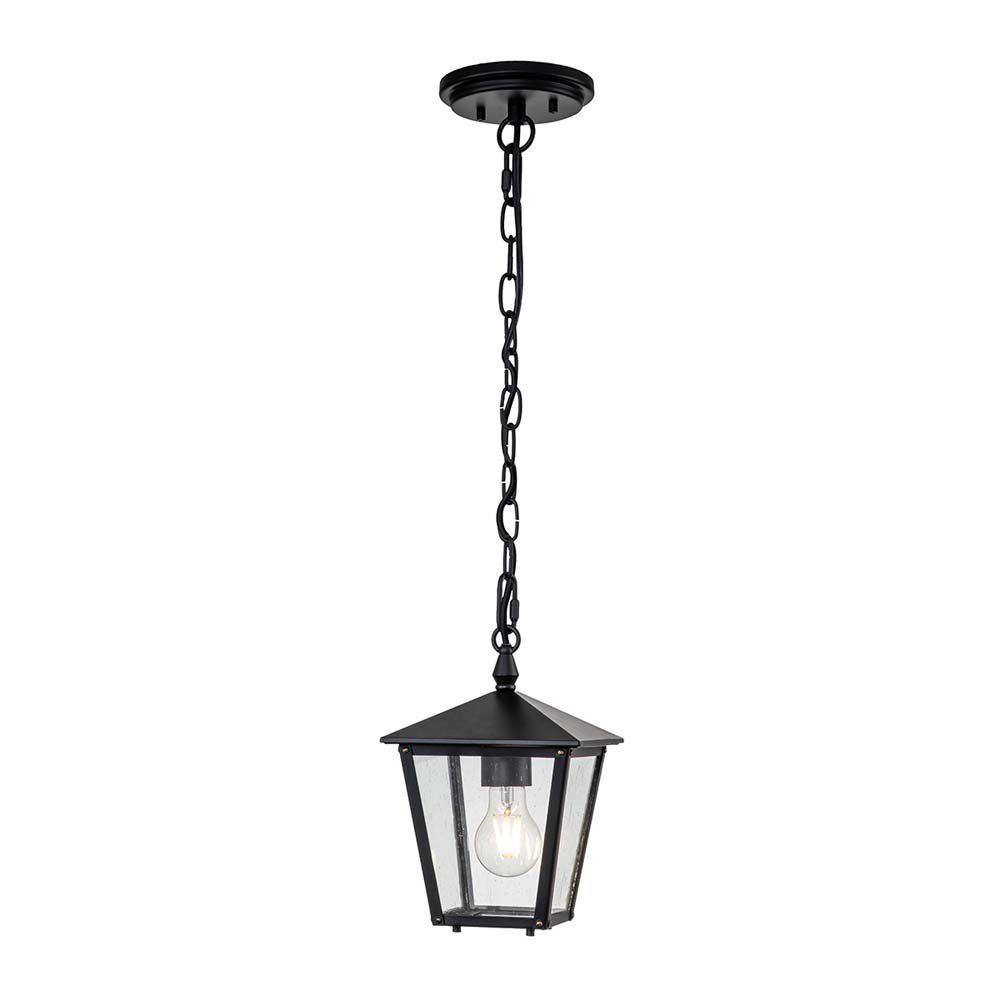 Elstead LIGHTING Außen-Deckenleuchte, Leuchtmittel nicht inklusive, Außenlampe Hängeleuchte Pendelleuchte Balkonlampe Hof Alu schwarz