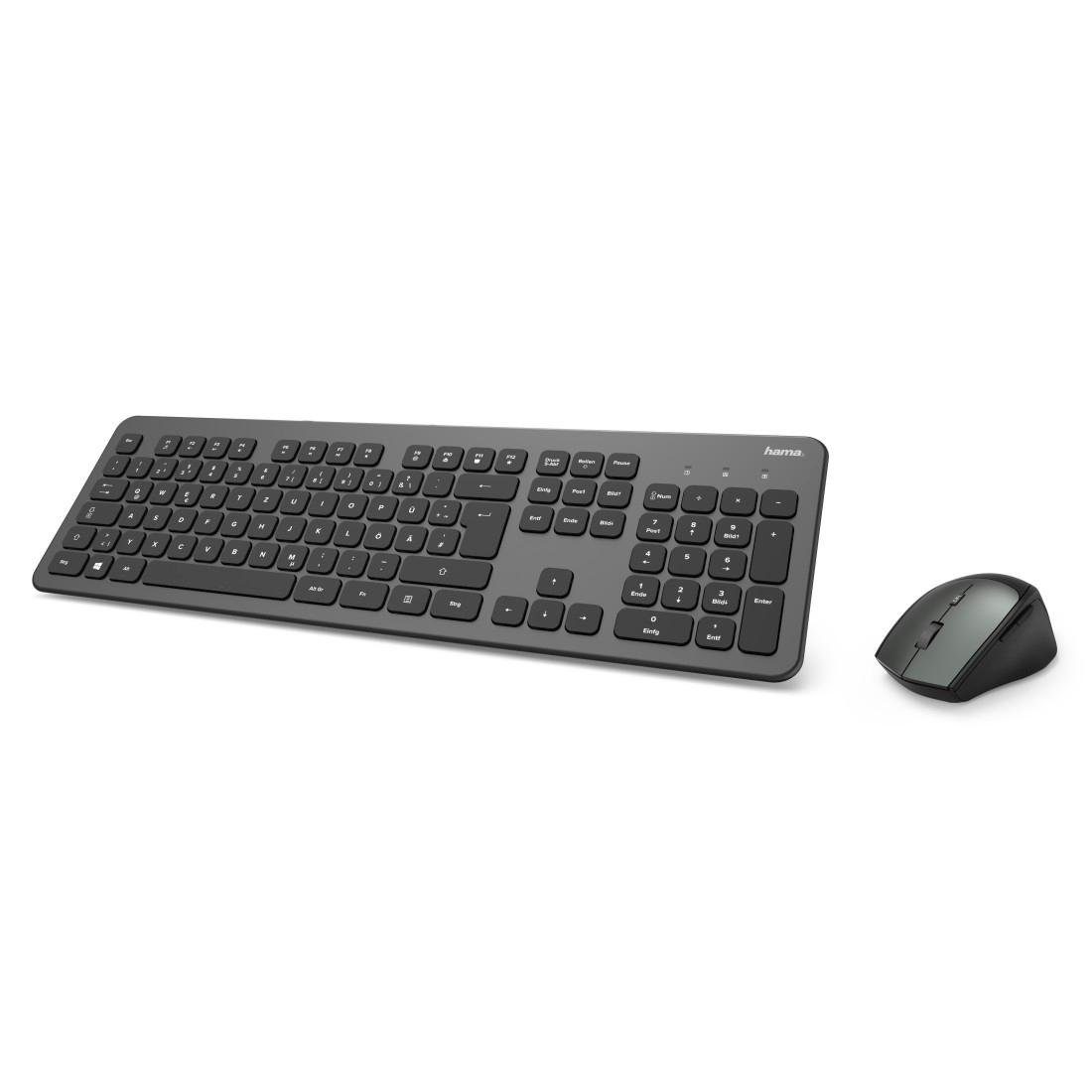 Hama Funktastatur-/Maus-Set "KMW-700" Tastatur/Maus-Set Tastatur- Maus-Set und schwarz