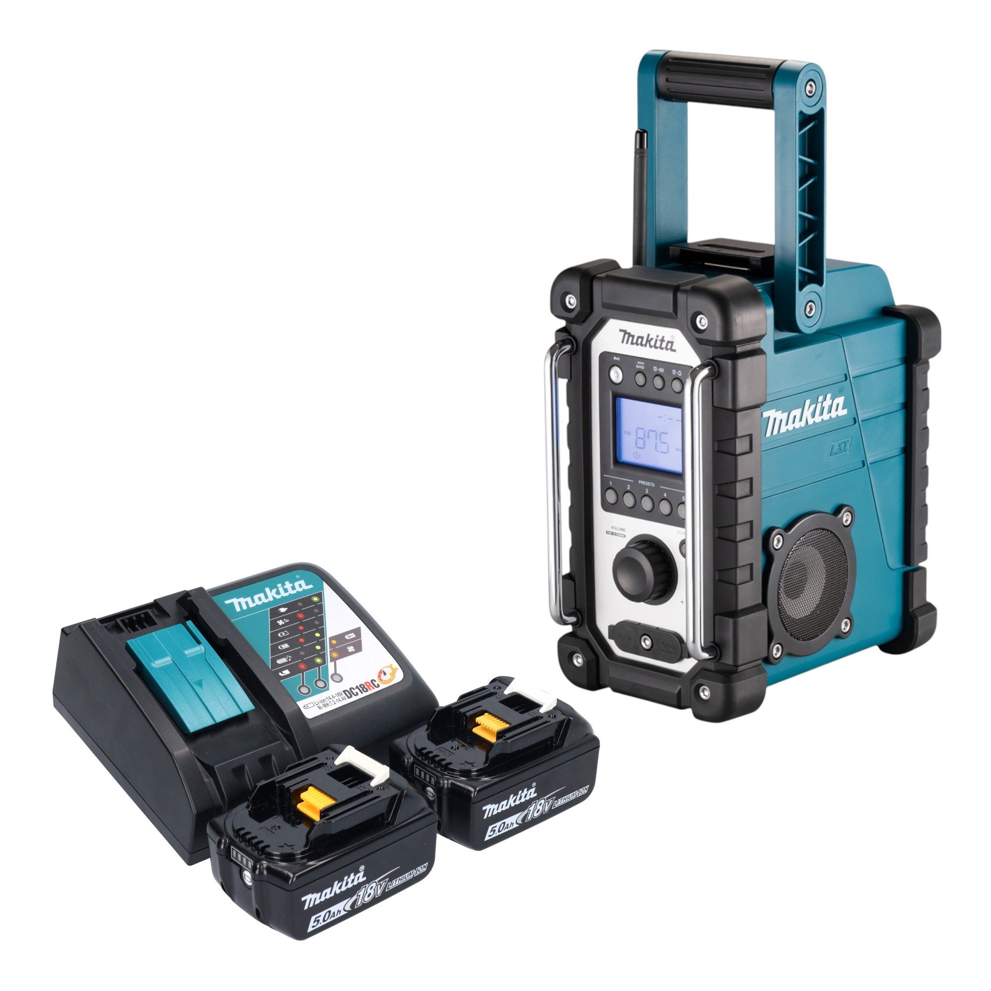 Makita DMR 116 RT 14,4 - 18 V AM FM AUX + 2x Akku 5,0 Ah + Ladegerät Baustellenradio