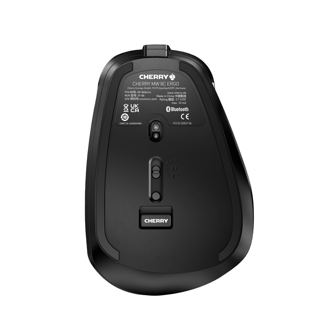 Cherry MW 8C ERGO ergonomische Maus (Bluetooth, Inklusive Transportbeutel)