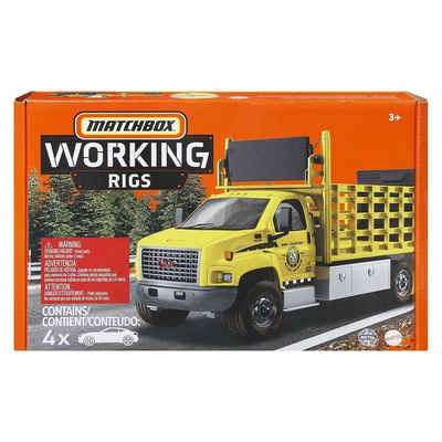 Mattel® Spielzeug-Betonmischer Mattel HCC07 - Matchbox - Working Rigs - Baustellenfahrzeuge, 4-er Pack