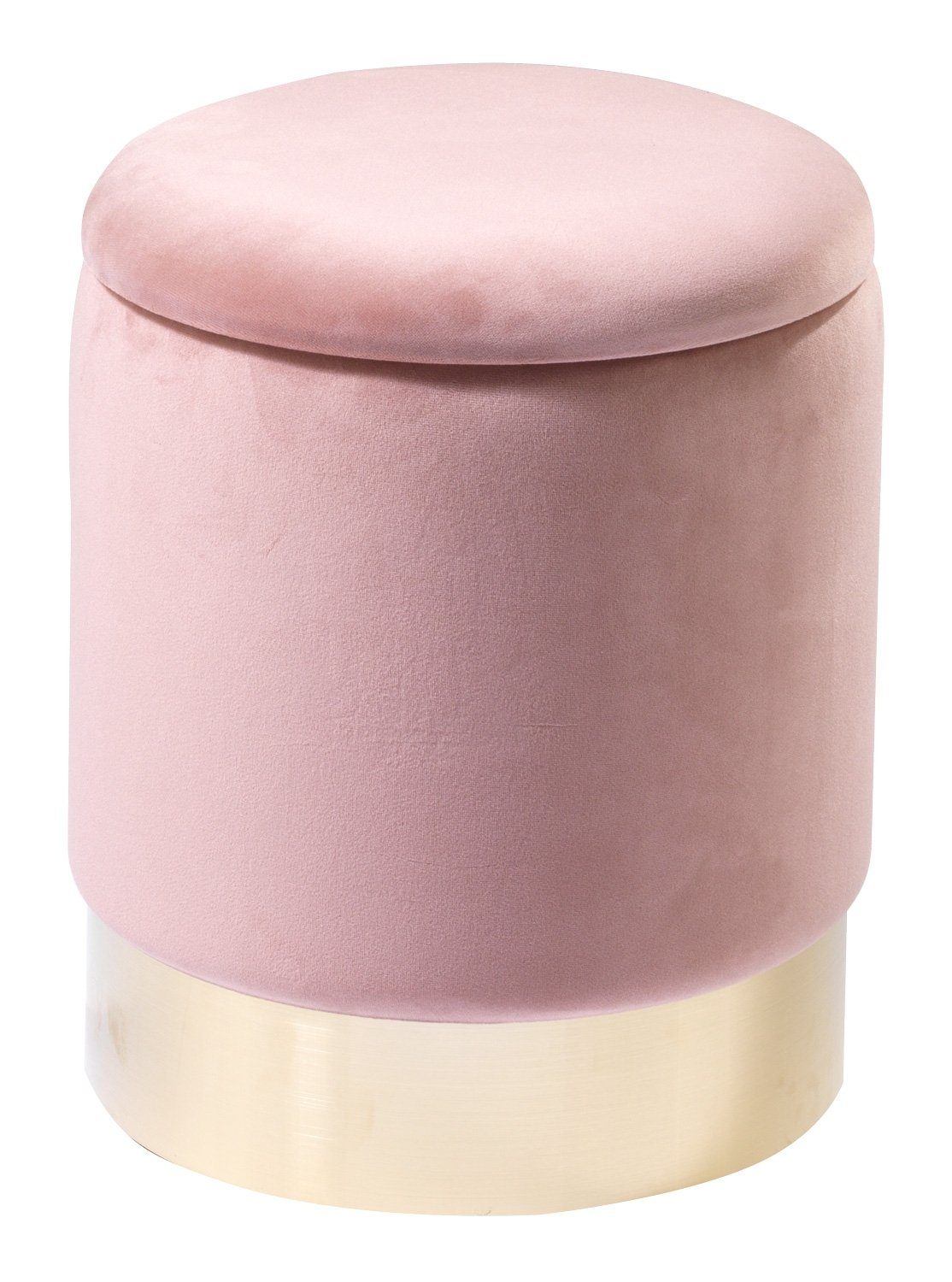 Home4You Sitzhocker, Ø 31 cm, Rosa, Samtbezug, mit abnehmbarem Deckel günstig online kaufen