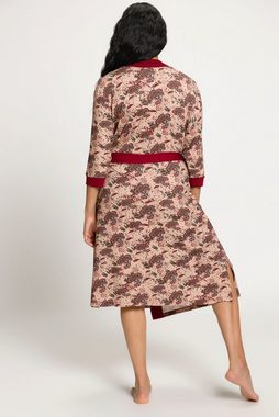 Ulla Popken Kimono Kimono gemustert offene Form Schalkragen Langarm, ca. Mitte Oberschenkel, Materialmix