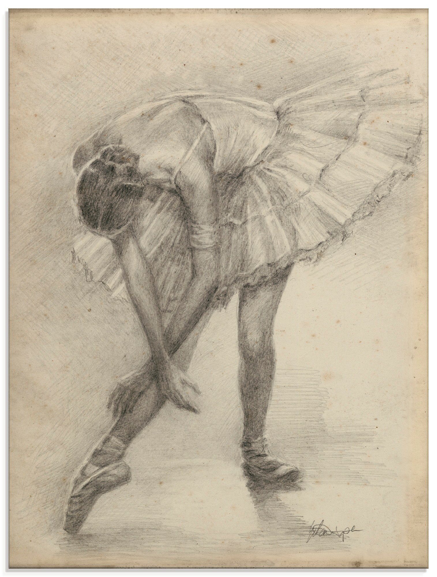 Artland Glasbild »Antike Ballerina Übung II«, Sport (1 Stück)-Otto