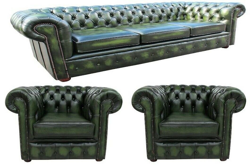 JVmoebel Sofa Chesterfield Couch Sofa XXL Garnitur Sofagarnitur 4+1+1 Sitzer, Made in Europe