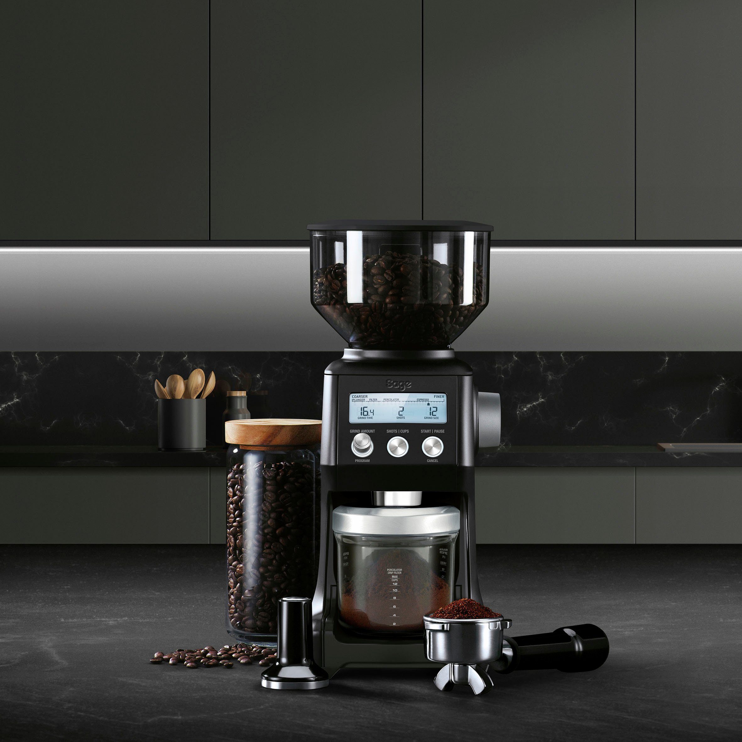 Kaffeemühle 450 Bohnenbehälter Sage Truffle, Pro SCG820BTR the 240 W, g Grinder Kegelmahlwerk, Black Smart