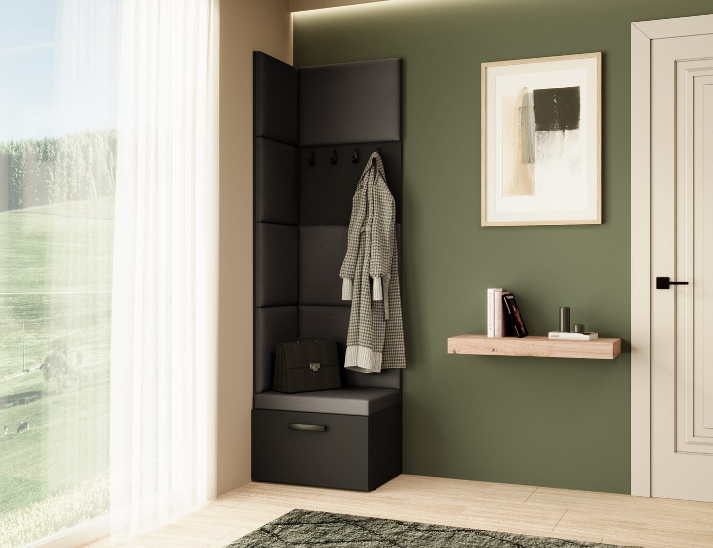 Beautysofa Garderobenschrank mit gepolsterten Paneelen MARGARET günstig online kaufen