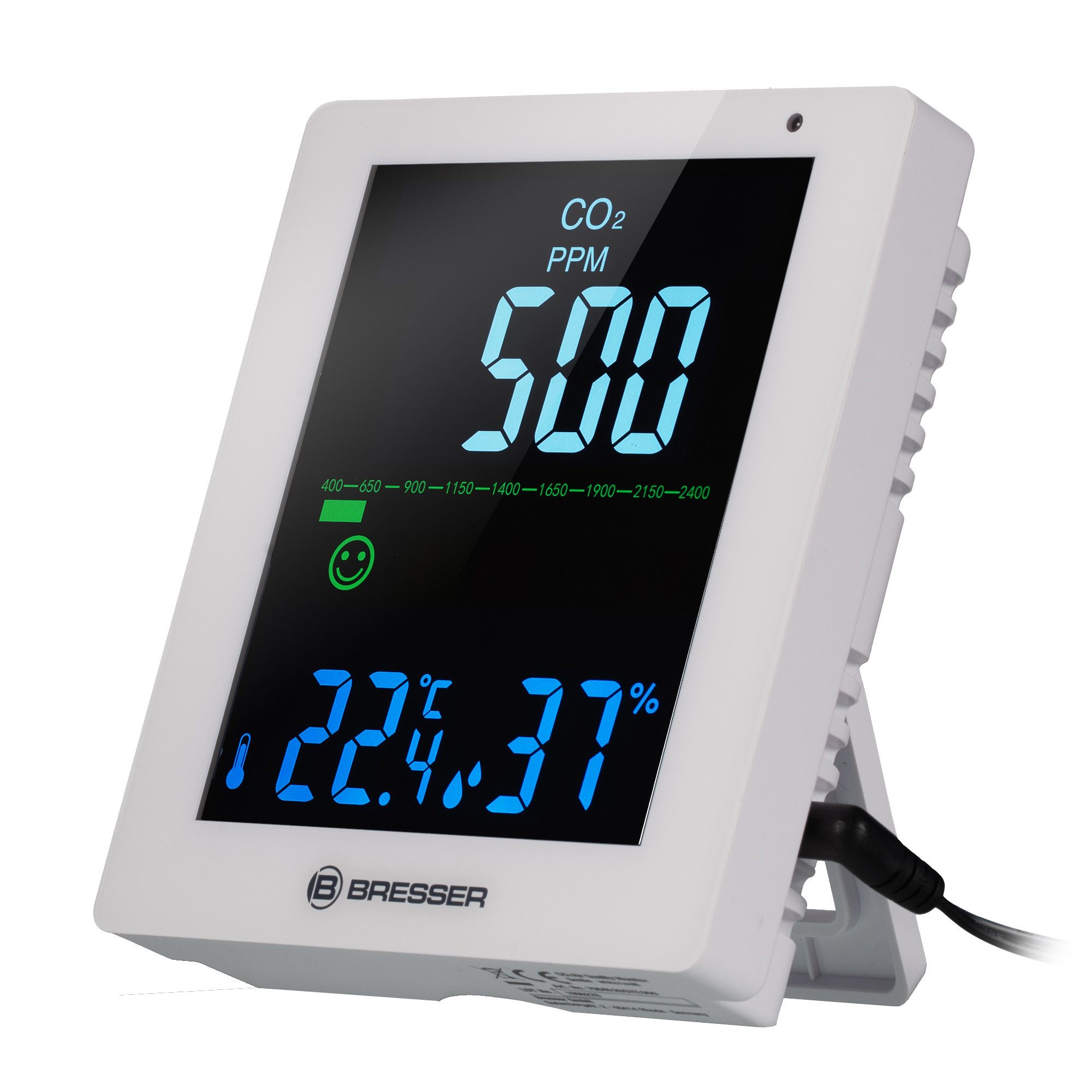 Raumluft-Qualitätssensor CO² Luftqualitätsmonitor Smile weiß