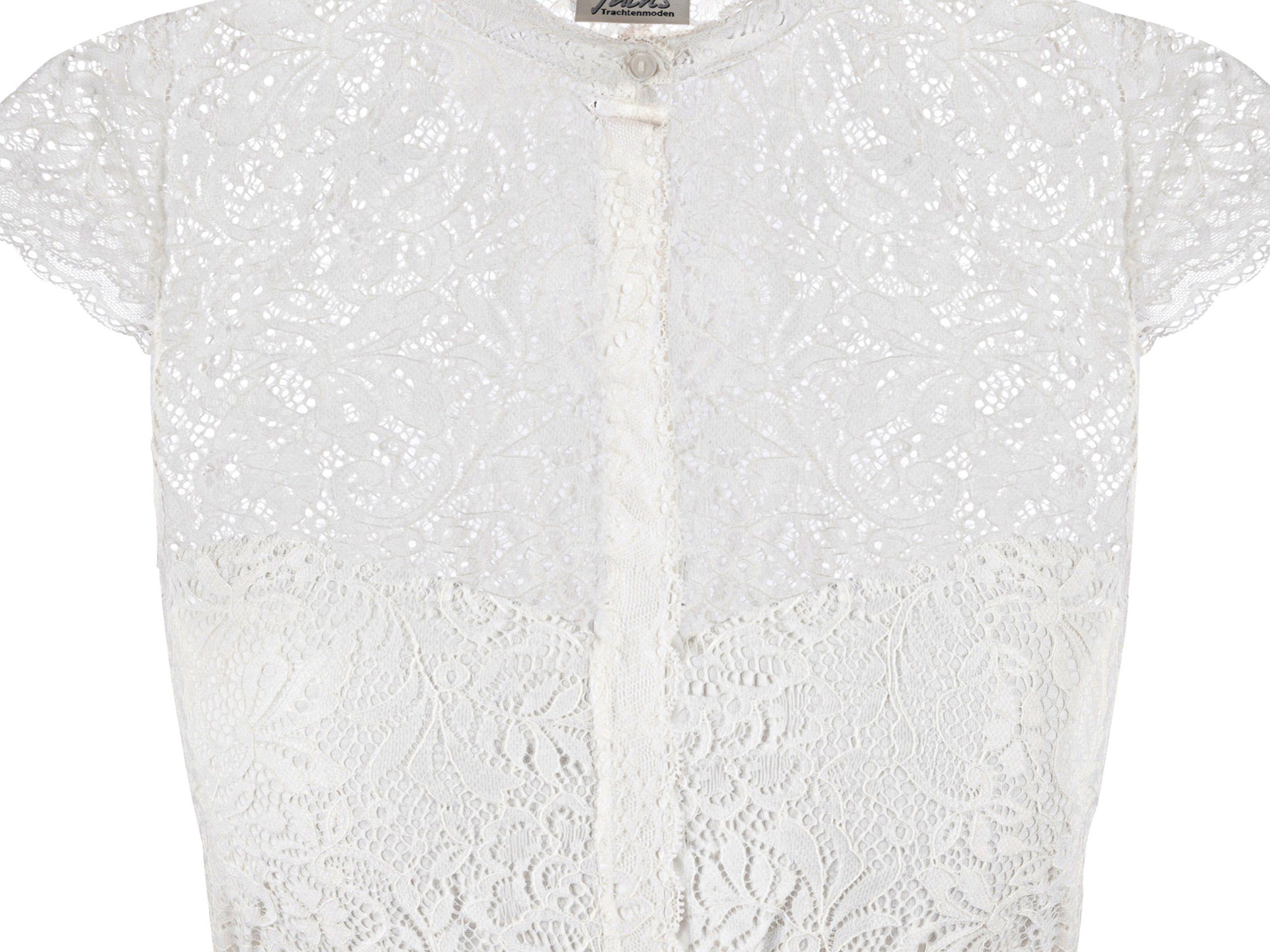 FUCHS Dirndlbluse Dirndlbluse Georgine natur-weiß (1-tlg) aus zarter Spitze günstig online kaufen