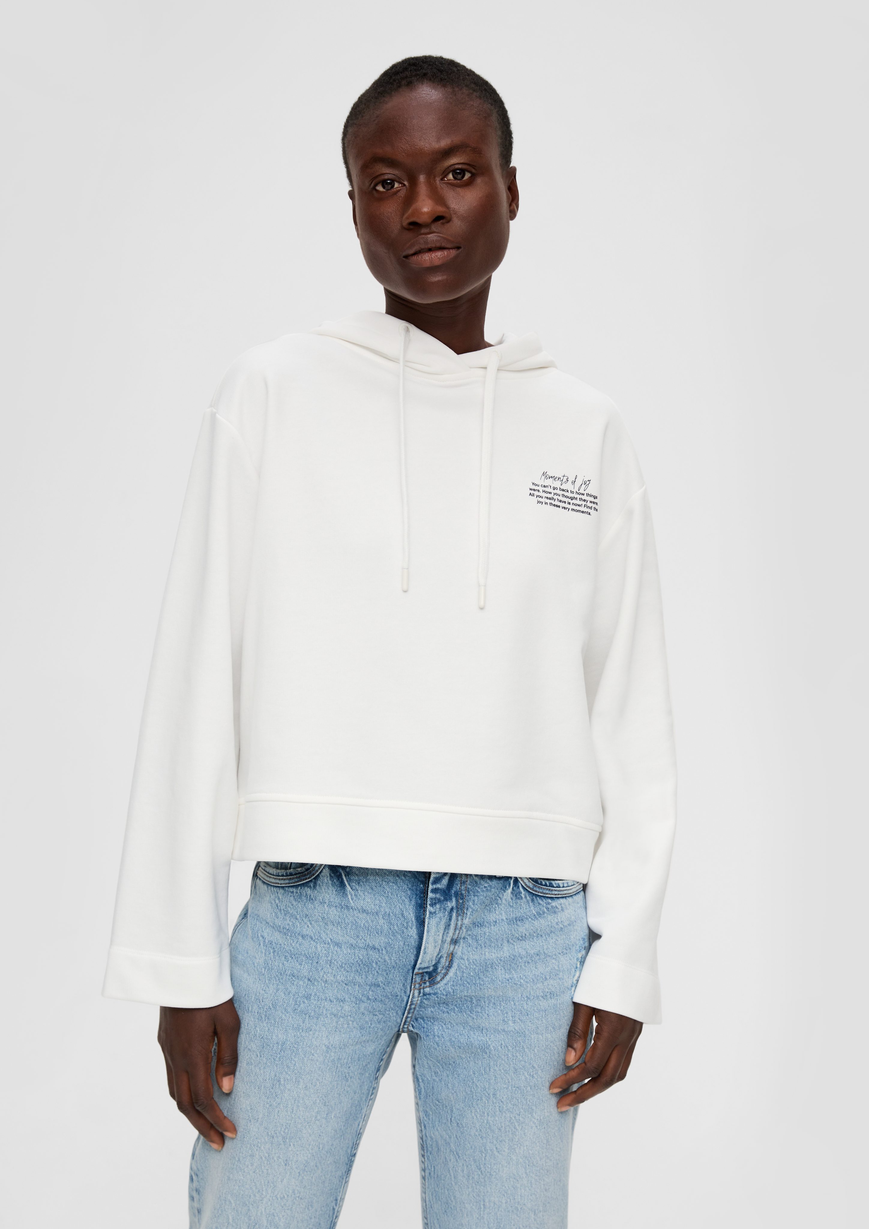 s.Oliver Sweatshirt Oversized Hoodie mit Print Stickerei, mit Schriftprint,  mit Stickerei, mit Rückenprint