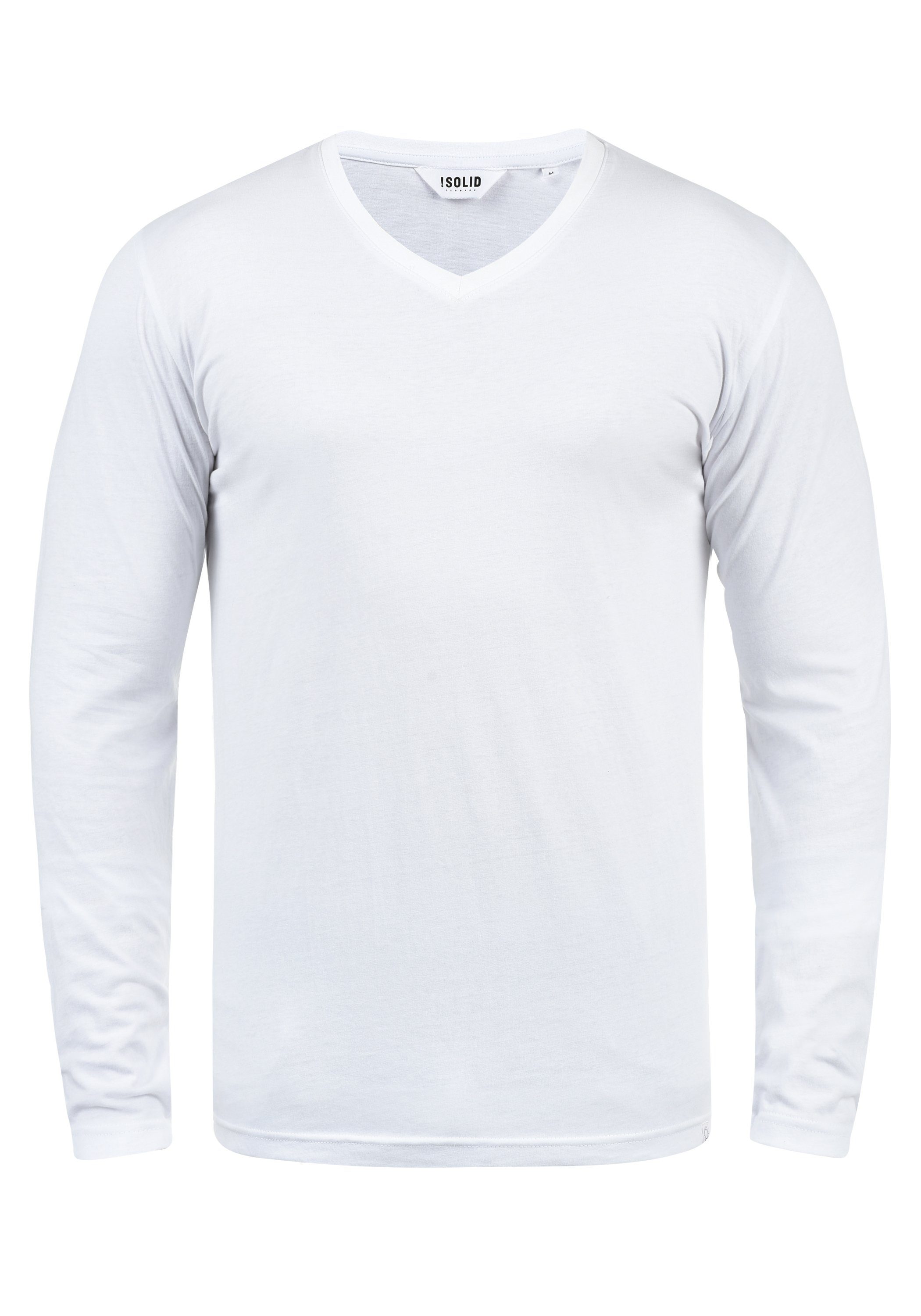 !Solid Langarmshirt SDBeda Longsleeve mit V-Ausschnitt White (0001)