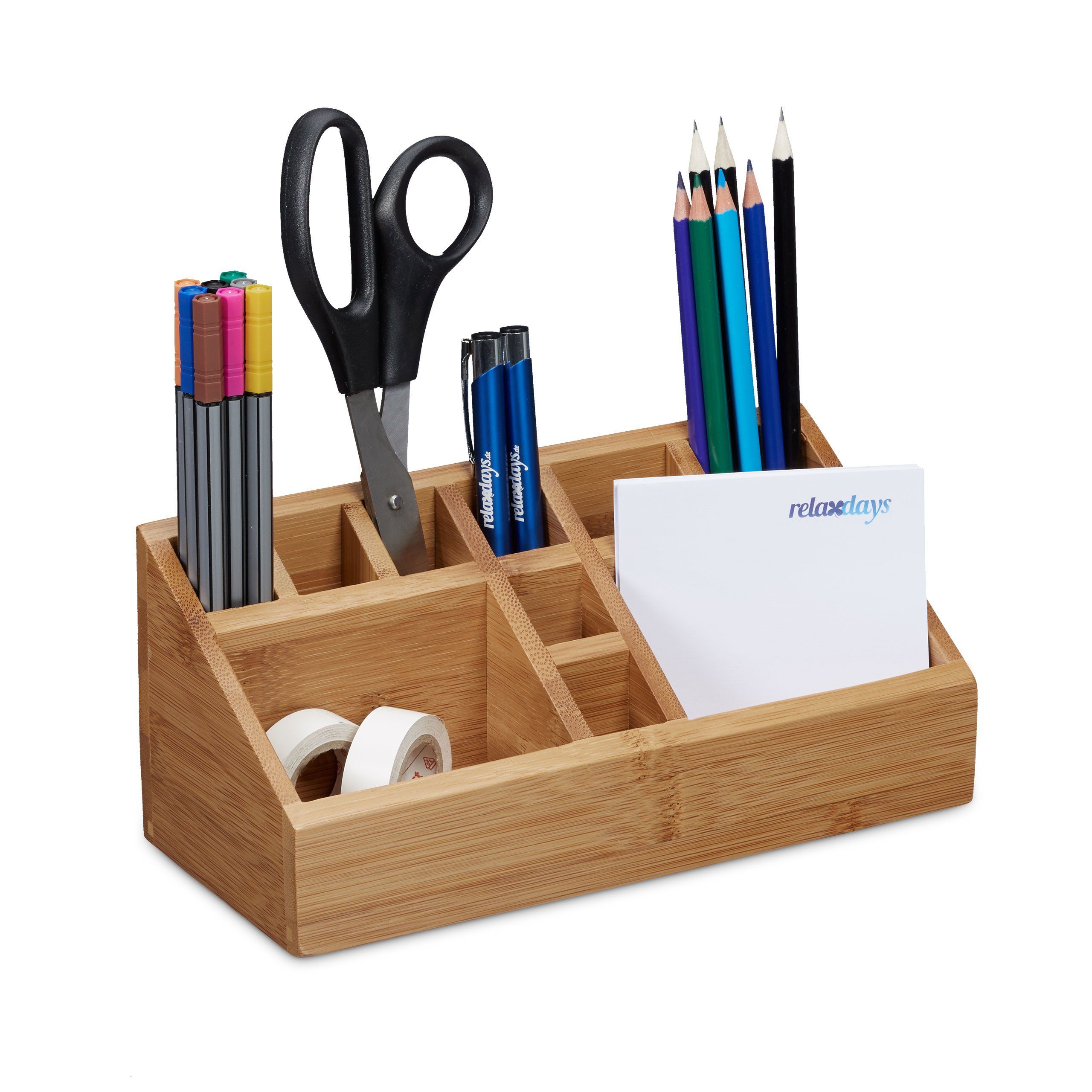 relaxdays Organizer Schreibtischorganizer Bambus (1 St)
