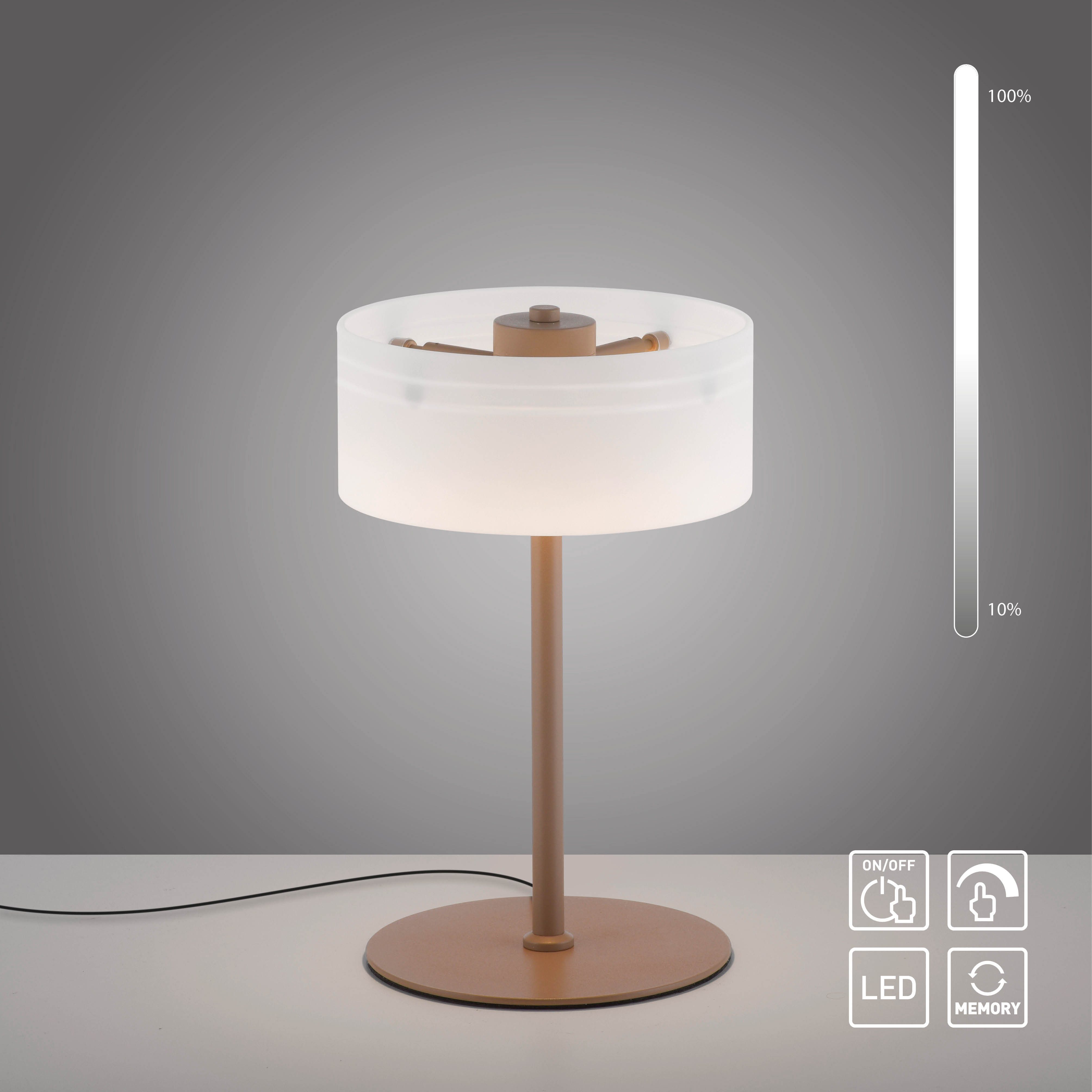 Paul Neuhaus LED Tischleuchte MARIKA, Memoryfunktion, LED fest integriert, Warmweiß, Touchdimmer, Memoryfunktion
