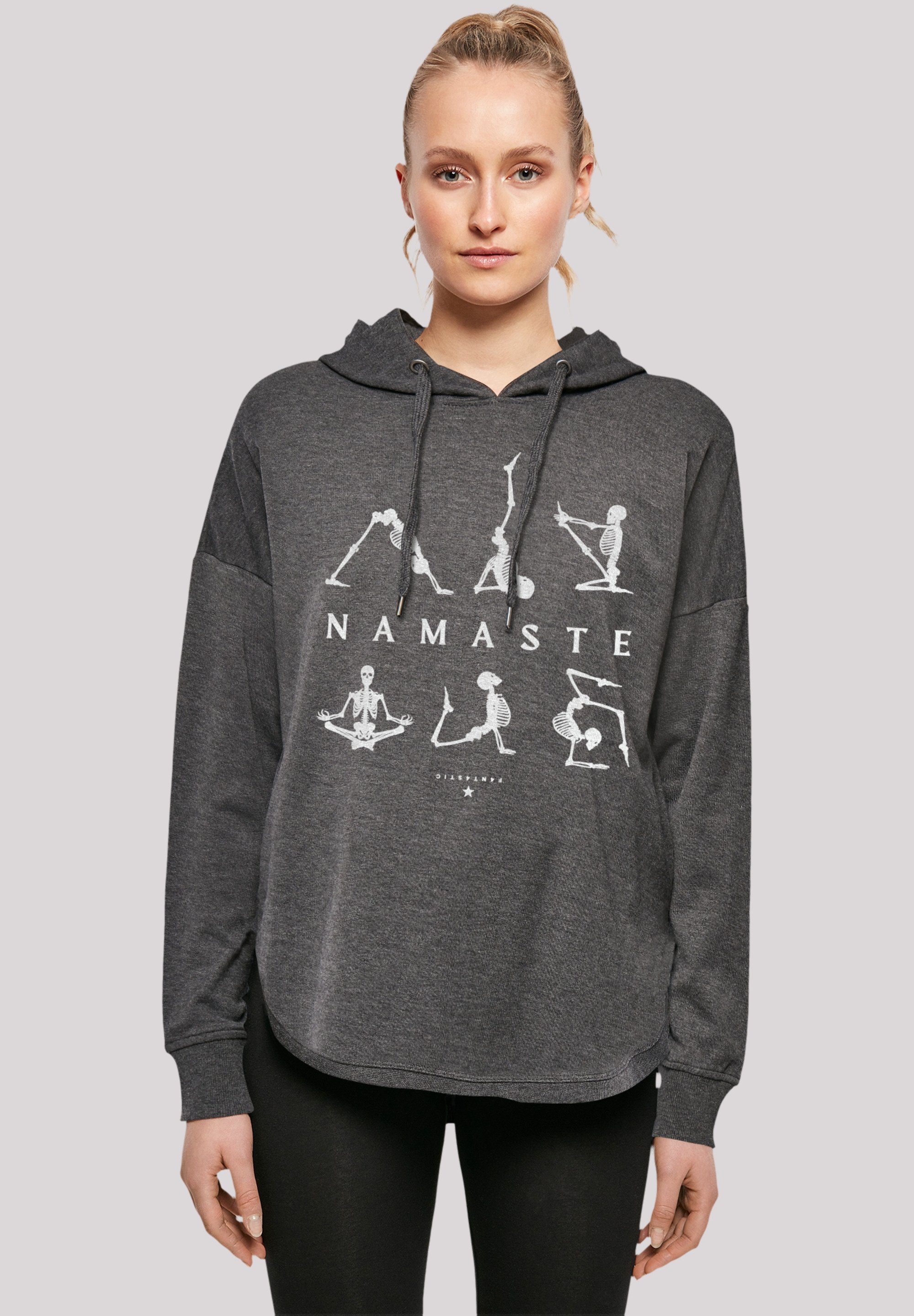 Halloween charcoal Print F4NT4STIC Namaste Sweatshirt Skelett Yoga