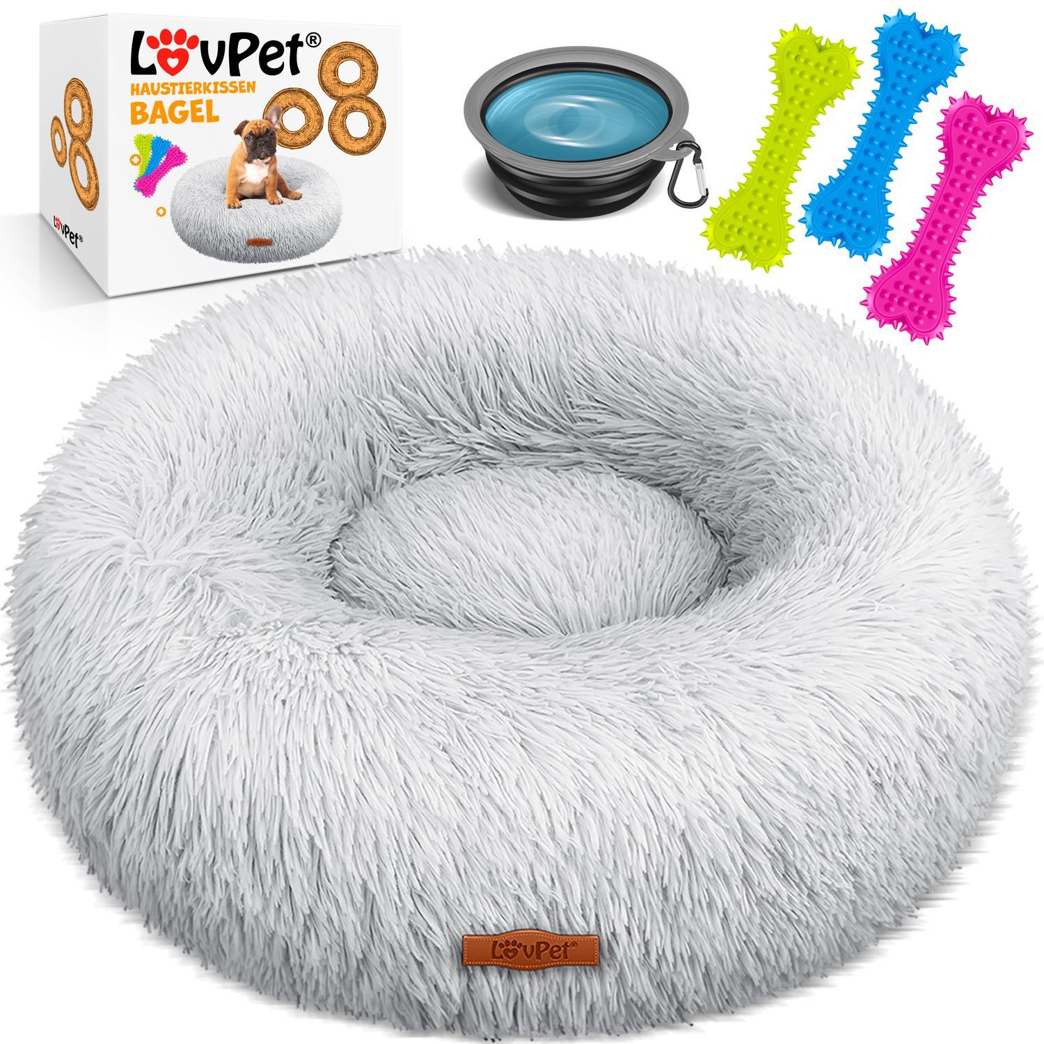 Lovpet Tierbett, Hundebett Hundekissen Katzenbett Bagel, günstig online kaufen