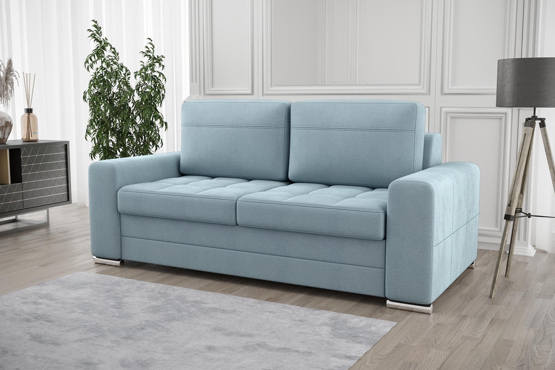 JVmoebel Sofa Design Polster Modern 100% Textil Stoff Modern Zweisitzer, Made in Europe Blau