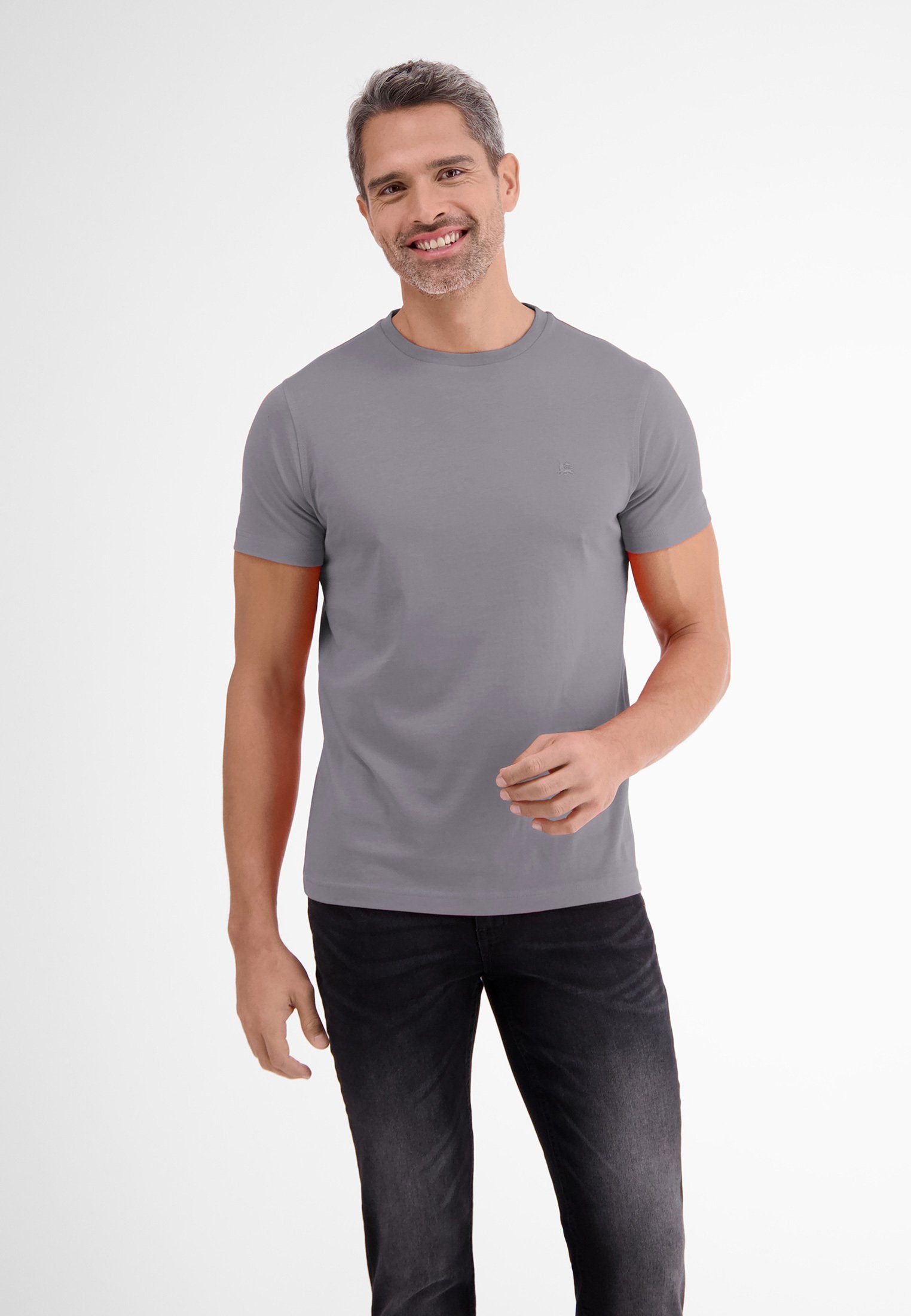 vielen T-Shirt Basic LERROS Farben T-Shirt LERROS in MELANGE GREY