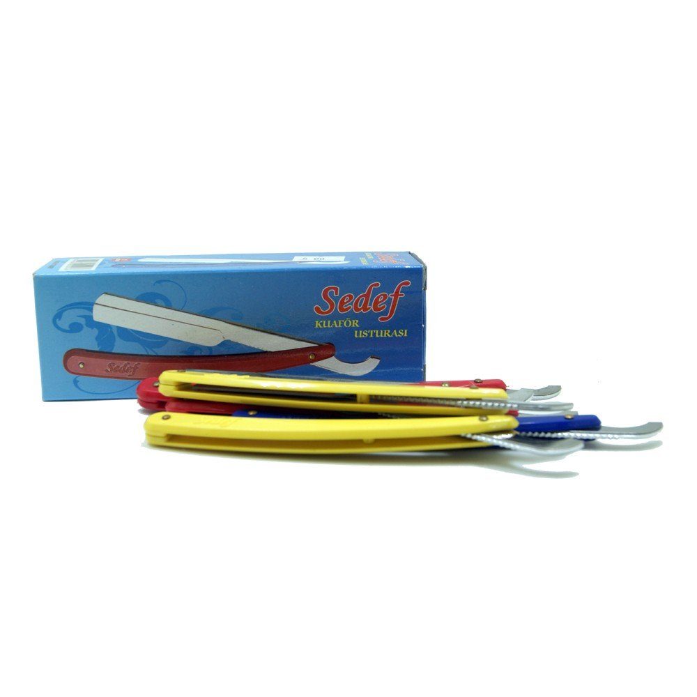 Sedef Rasiermesser 12x Sedef Ustura Rasiermesser Rasierer (Verschiedene Farben), 12-tlg.