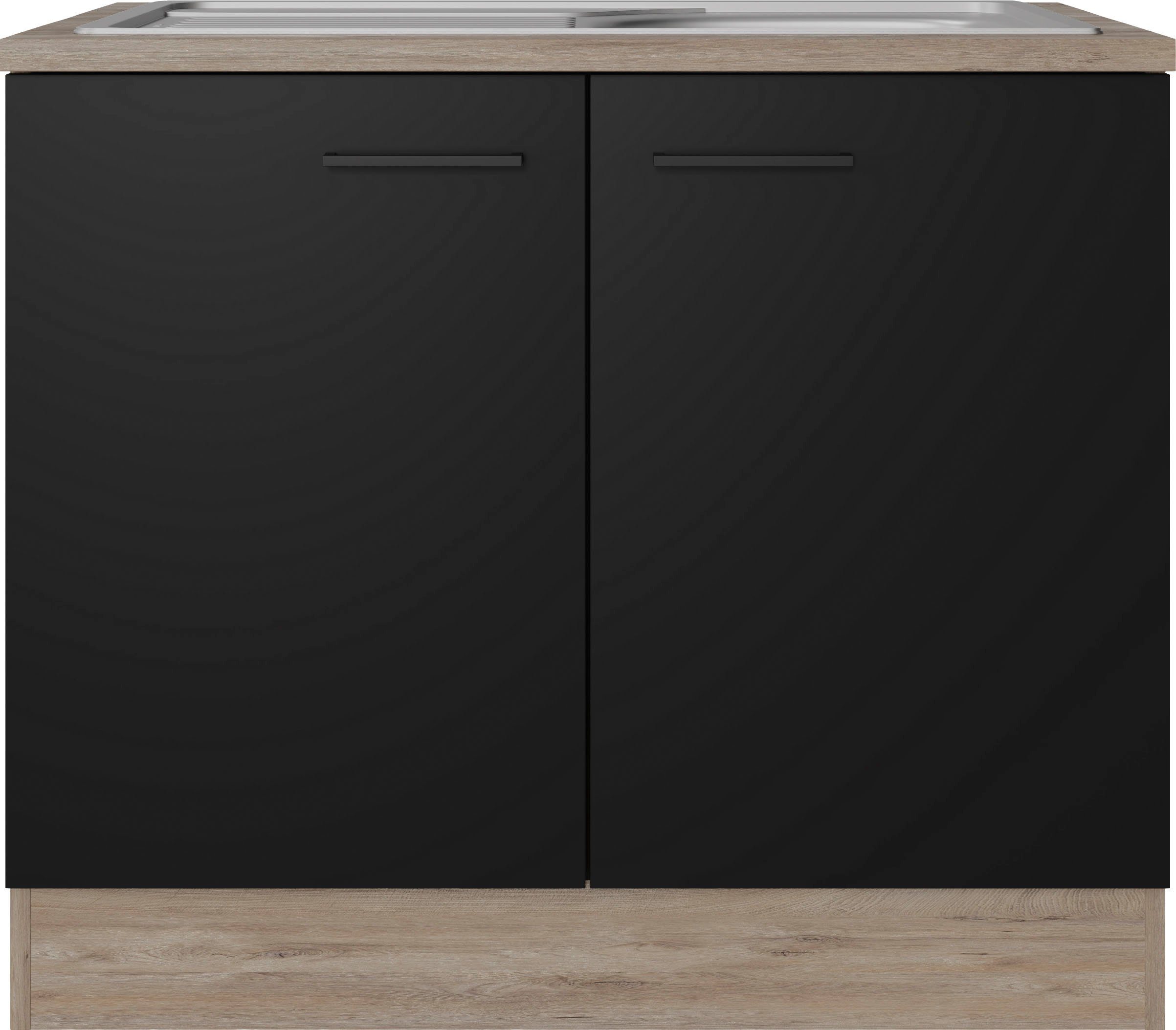 Flex-Well Spülenschrank Capri (2-St) (B x H x T) 100 x 85 x 60 cm, inkl. Edelstahl-Einbauspüle