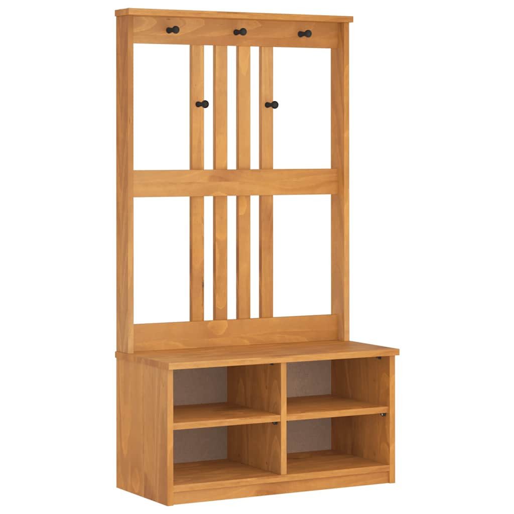 vidaXL Sitzbank Garderobenständer SANDNES 87x40x159,5cm Massivholz Kiefer