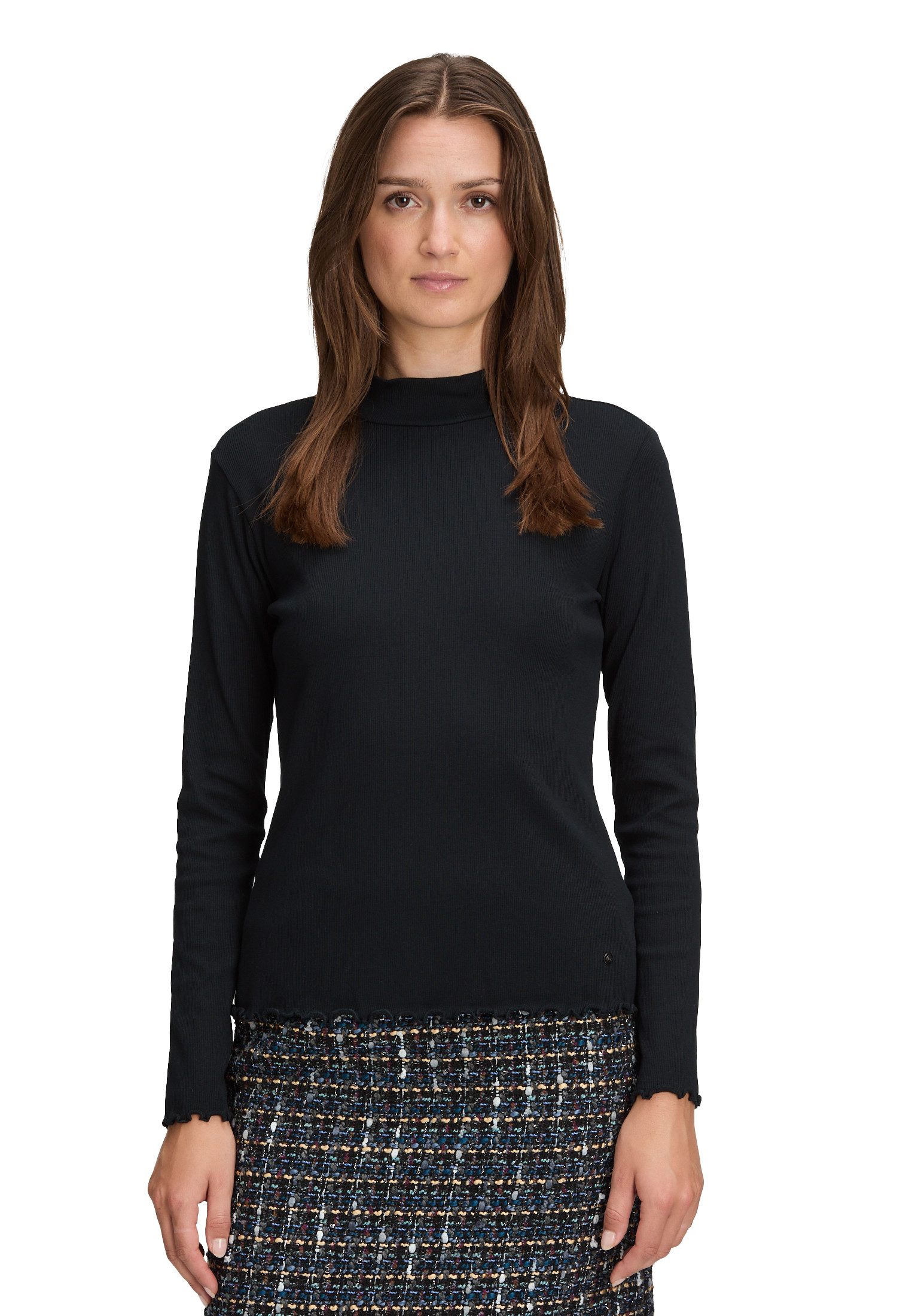 Betty&Co Kurzarmshirt Damen Langarm-Shirt mit Rippenstruktur günstig online kaufen