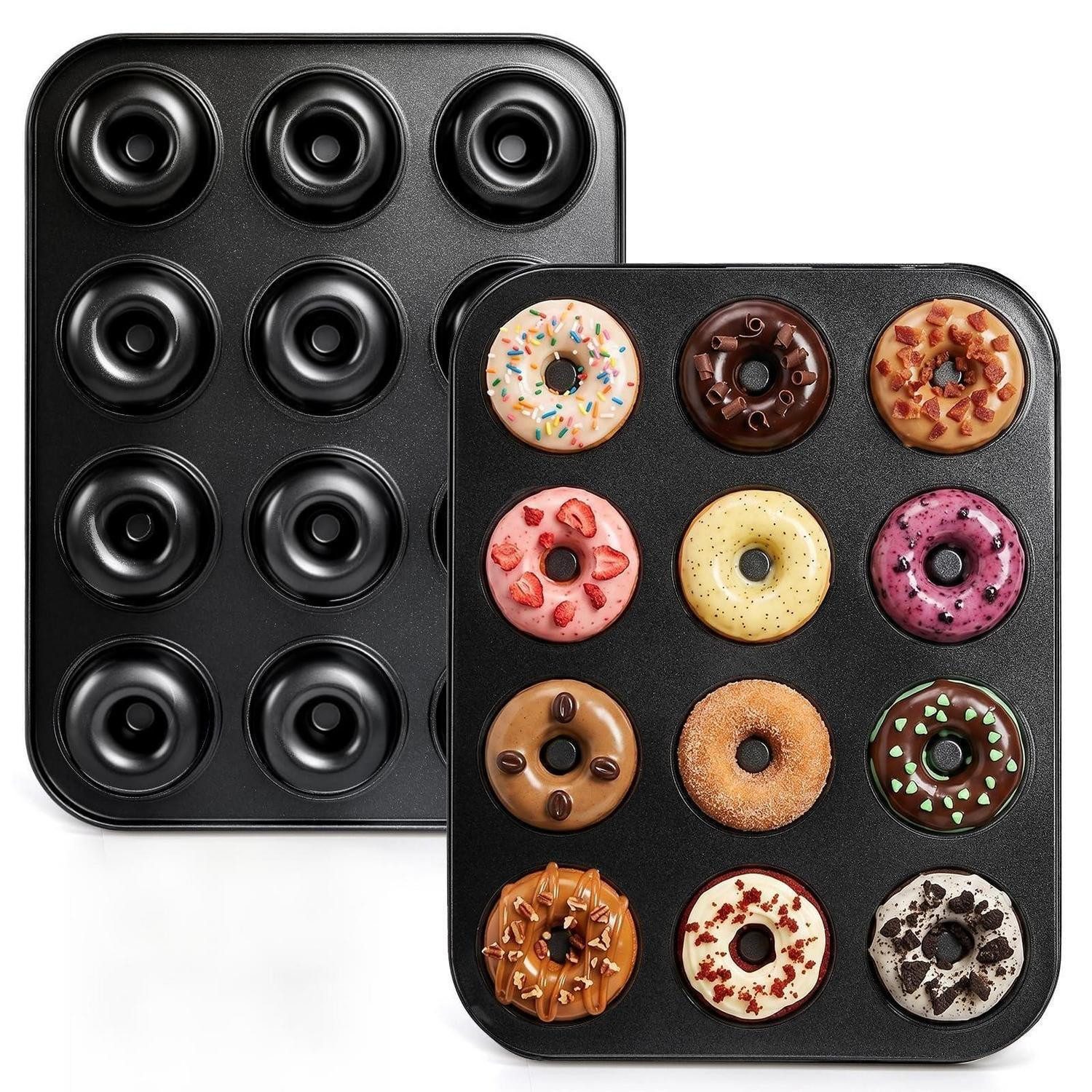 LuxusKollektion Donutform Donut-Backform 2x12er Schwarz, (2-tlg)