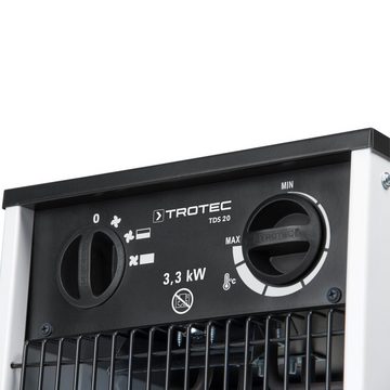 TROTEC Heizgerät TDS 20, 3300 W, Elektroheizer Heizgerät Heizlüfter Bauheizer Zeltheizung