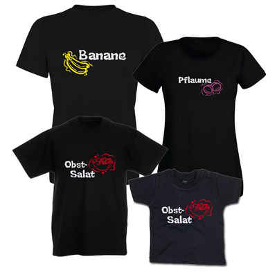 G-graphics T-Shirt Pflaume, Banane & Obstsalat Vater, Mutter & Kind-Set zum selbst zusammenstellen, mit trendigem Frontprint, Aufdruck auf der Vorderseite, Spruch/Sprüche/Print/Motiv, für jung & alt