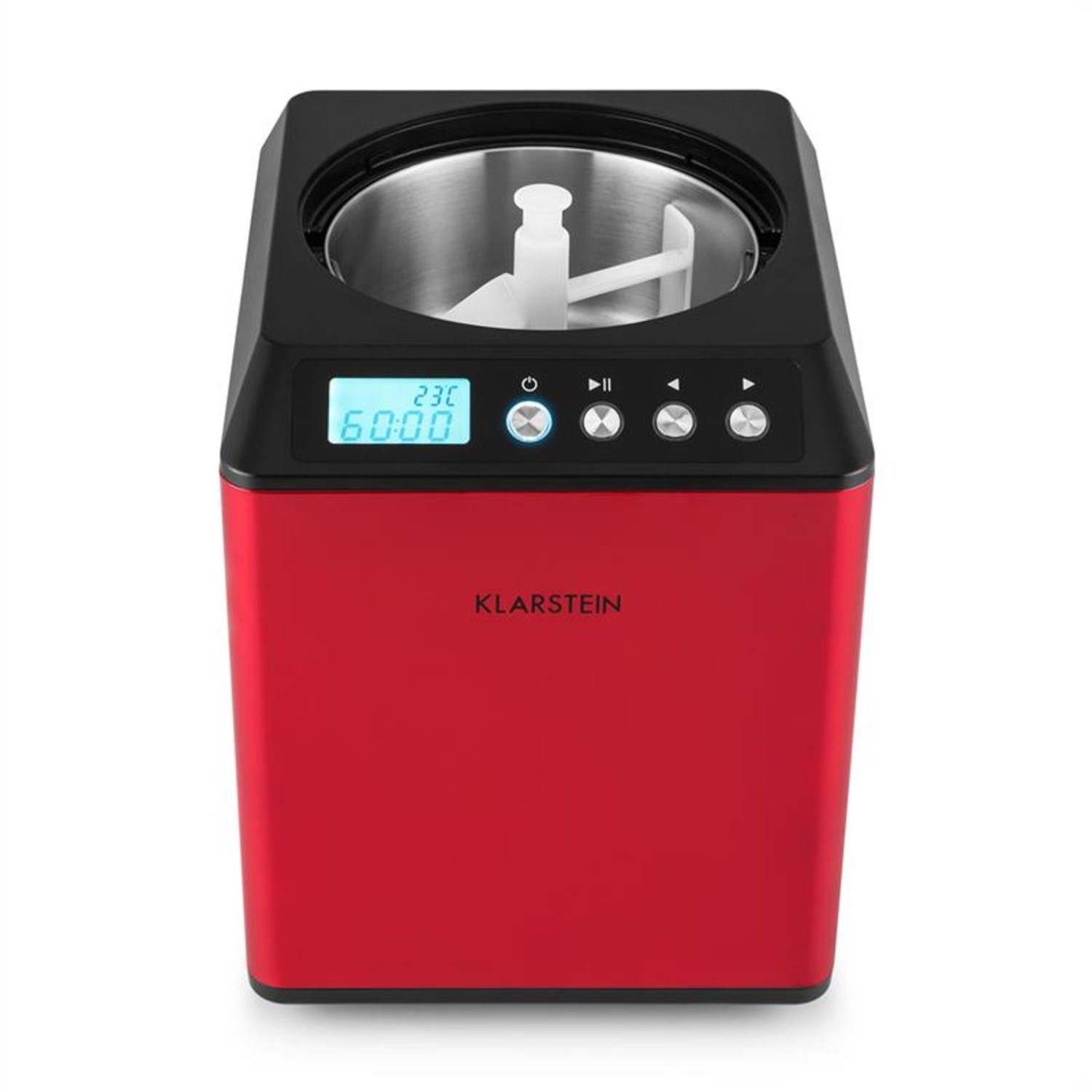Klarstein Eismaschine Vanilla Sky, 2 l, 180 W, Eisbereiter Eismaschine ohne Vorkühlen für Sorbet & Frozen Yogurt