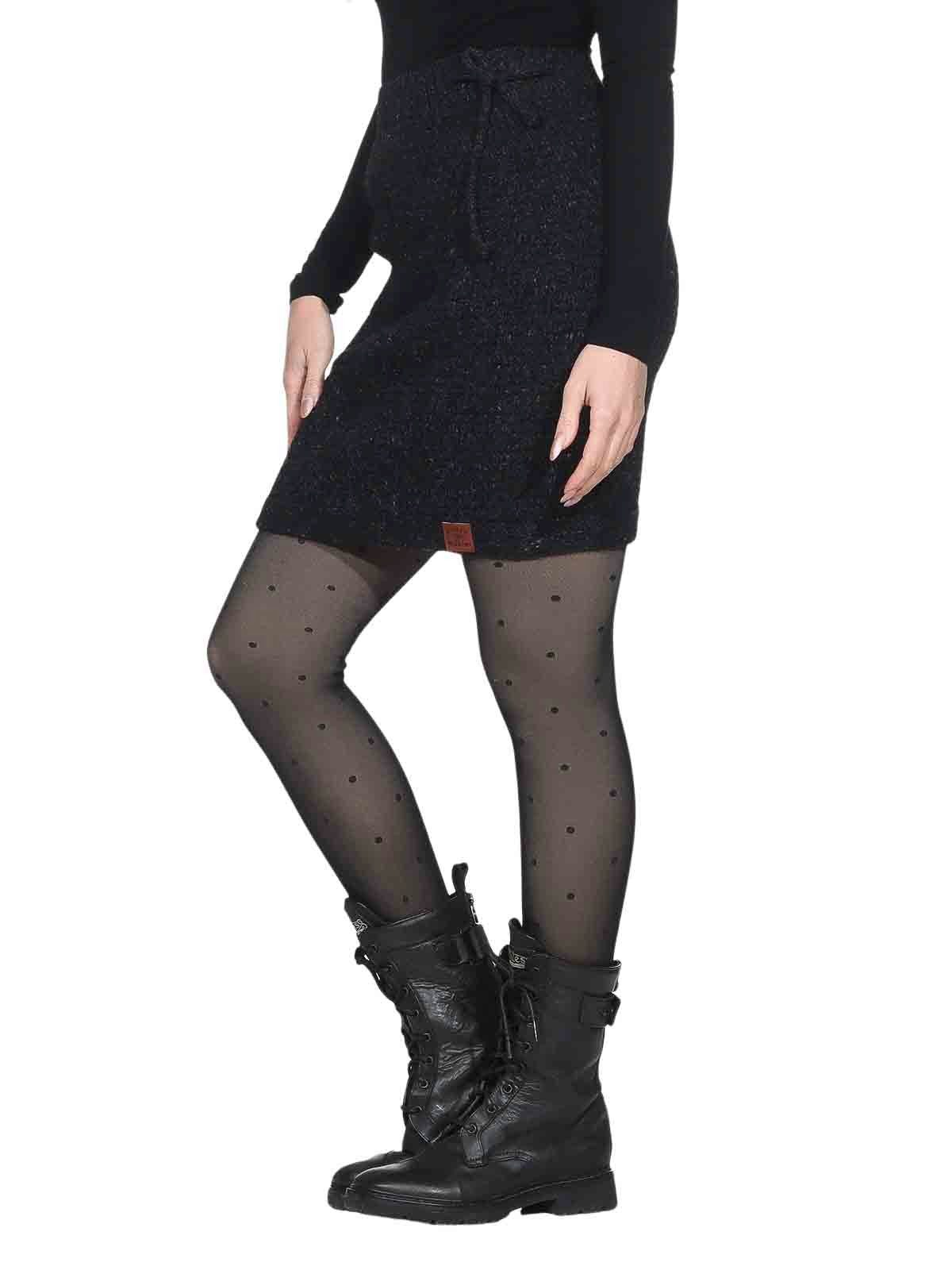 KUNST UND MAGIE Strickrock Klassischer Boho Strickrock Rock Winter Wolle