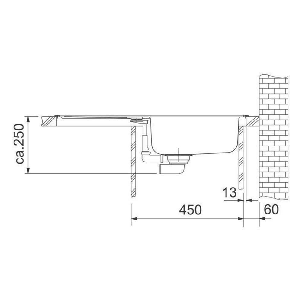 FRANKE Franke EFX 614-78 Edelstahl cm Einbauspüle 78/47,5 Euroform gebürstet, Edelstahlspüle