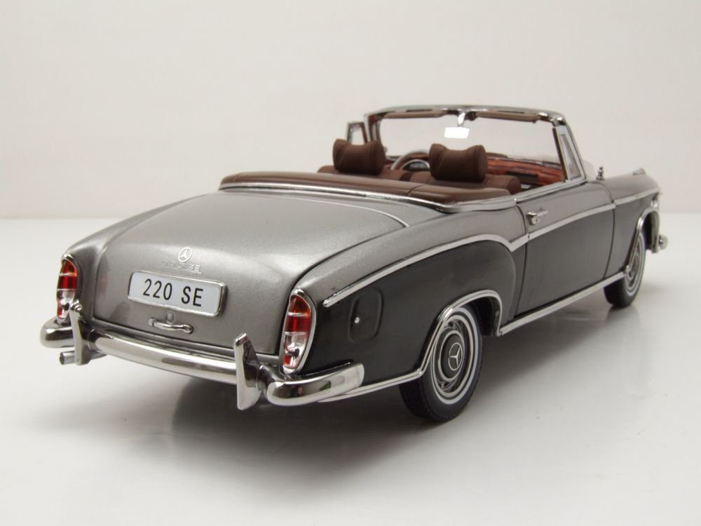 Sun Star Modellauto Mercedes 220 SE Cabrio W128 1960 grau dunkelgrau, Maßstab 1:18