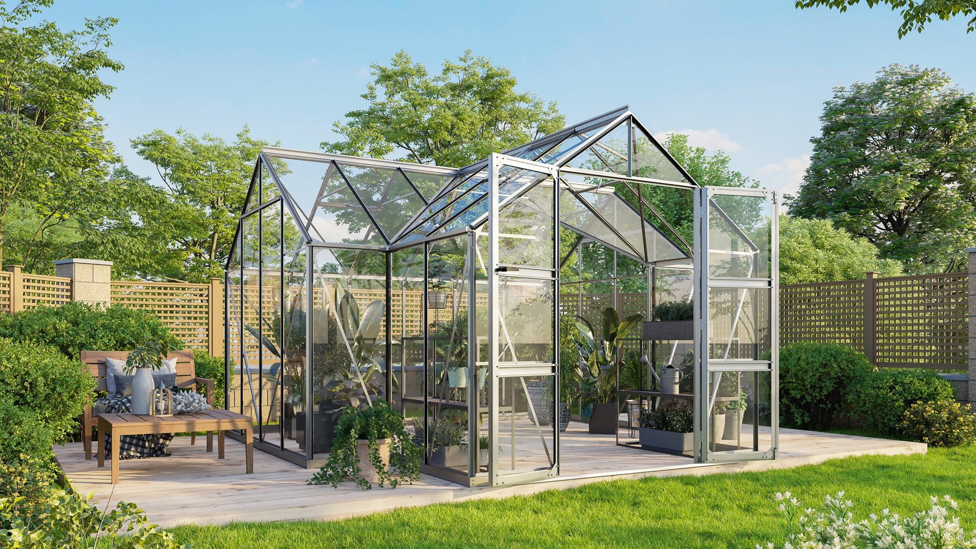 Vitavia Gewächshaus Clarus ESG3mm Alu V...