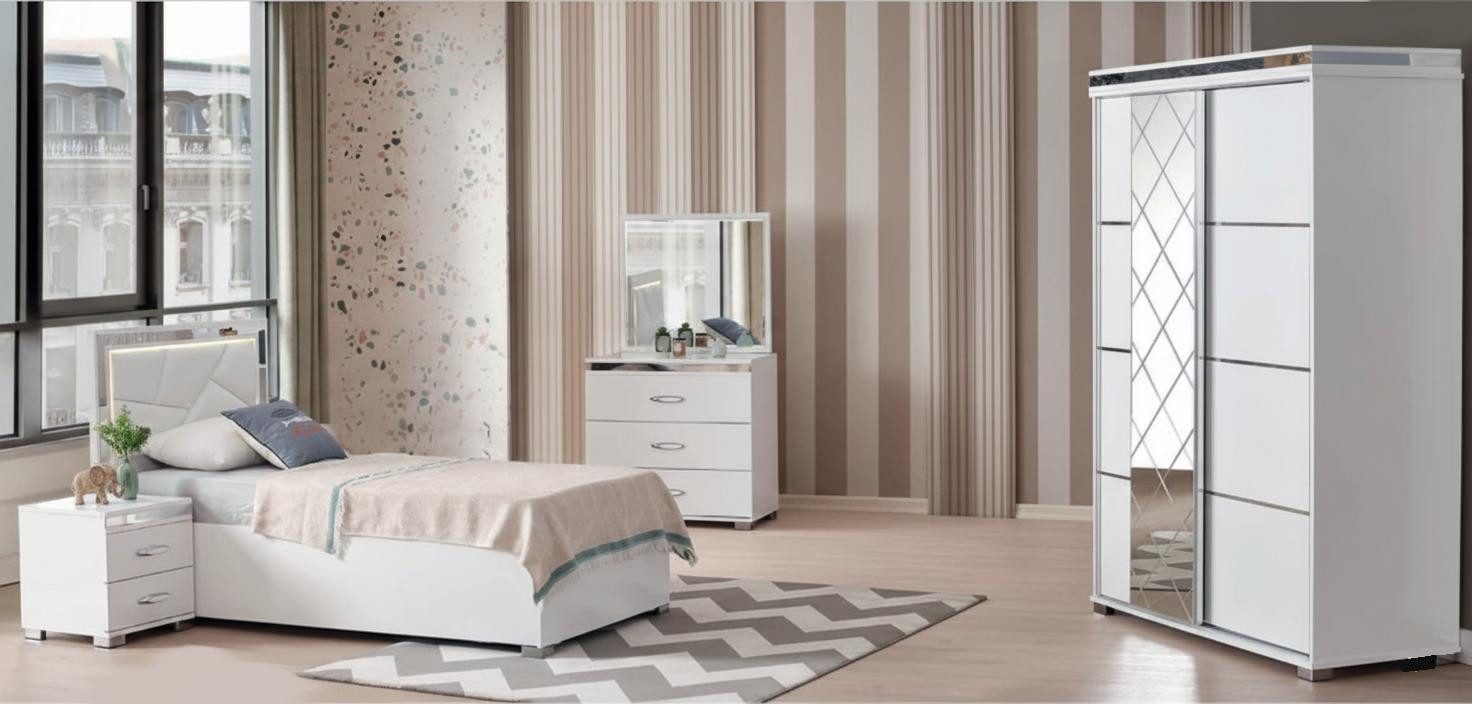Jugendzimmer-Set Stilvolles 4-teiliges Jugendzimmer-Set mit Bett und Stauraum