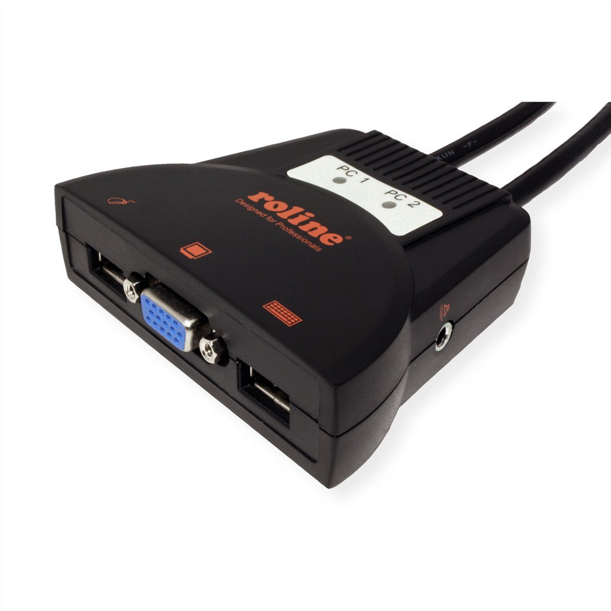 ROLINE KVM-Switch 'Star' 2 PCs, VGA, USB, Audio Computer-Adapter