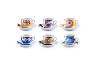 Zeller Present Espressotasse Magic Eyes, Porzellan, 6 Tassen, 6 Untertassen