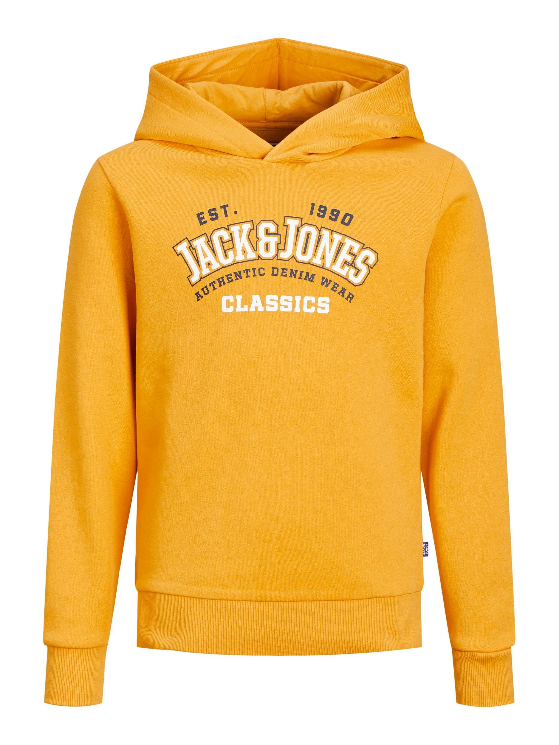 Neues Modell Jack & Jones Junior Sweatshirt SWEAT HOOD 2 COL JJELOGO honey 22/23 gold JNR