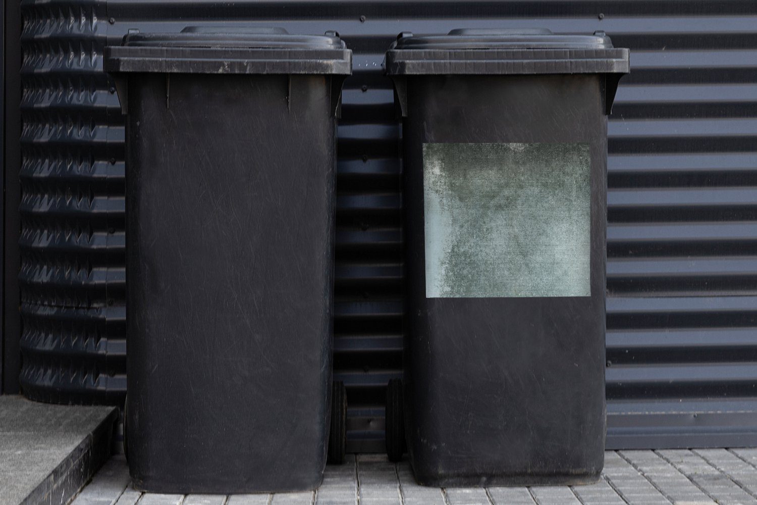 MuchoWow Wandsticker Design Mülltonne, (1 - Container, Verwitterung Mülleimer-aufkleber, - St), Sticker, Beton Vintage - Abfalbehälter