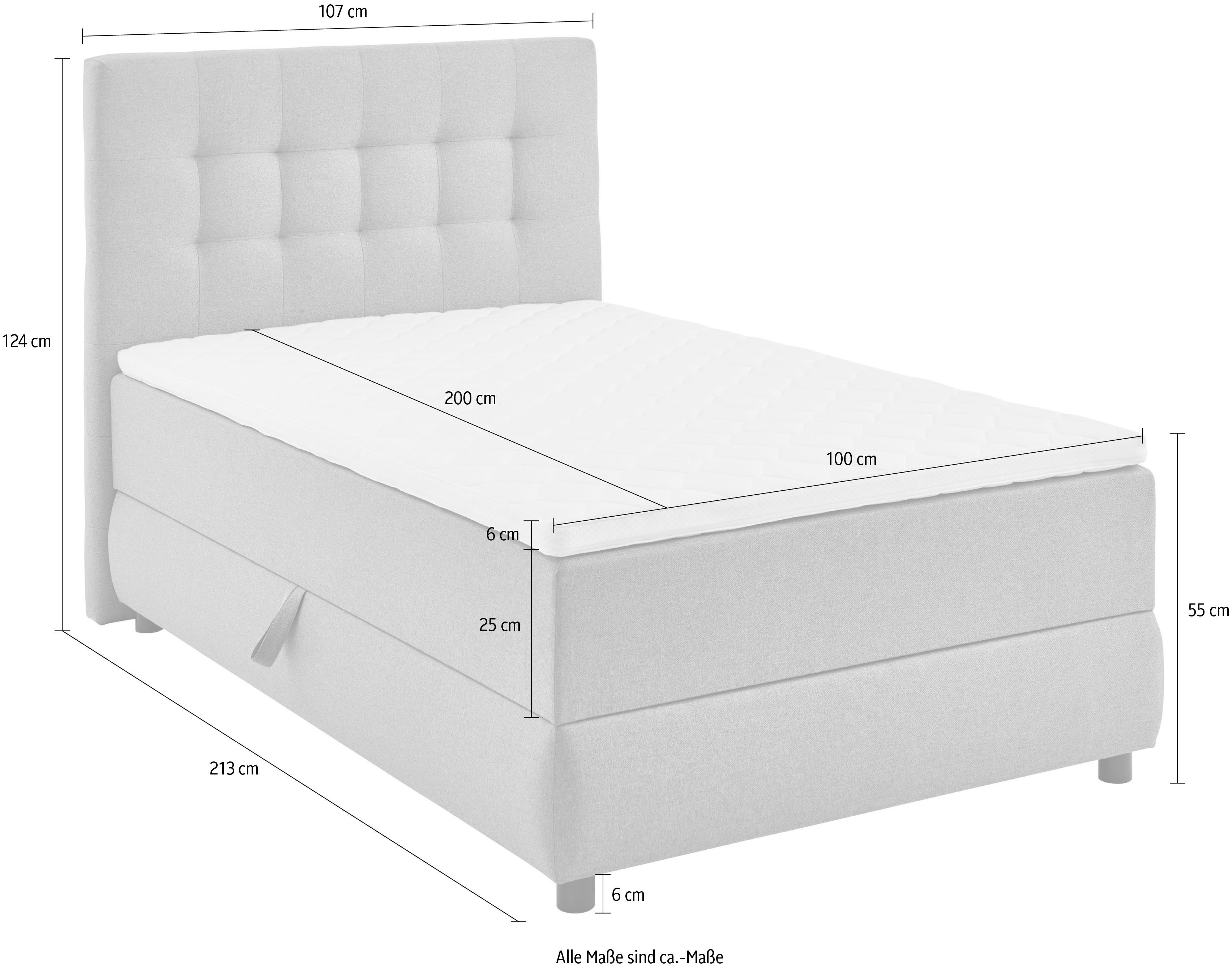 ATLANTIC home collection Boxbett LILO, inkl. Bettkasten und Topper