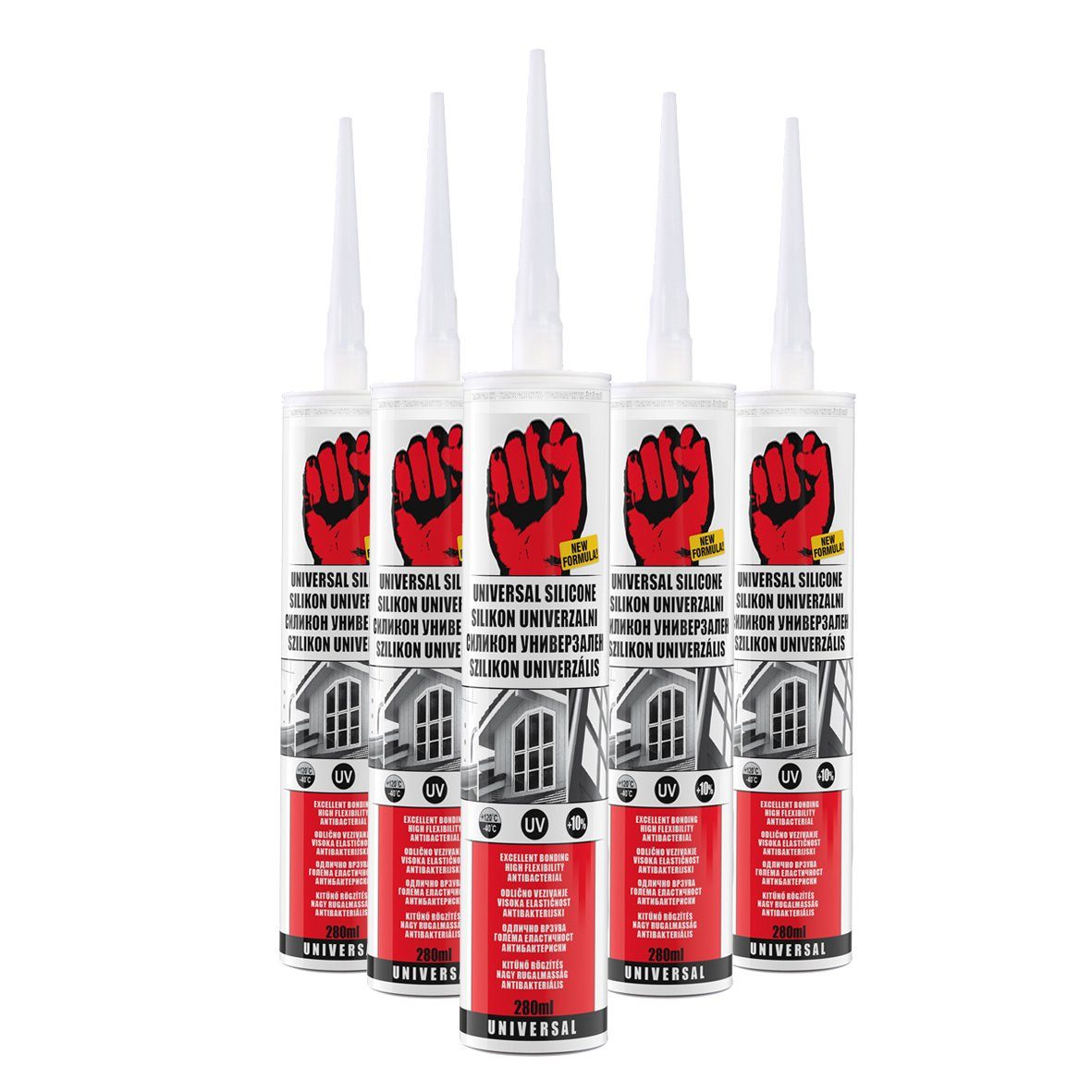 BigDean Silikon 5x Universal Silikon transparent - Premium Bausilikon Dicht günstig online kaufen