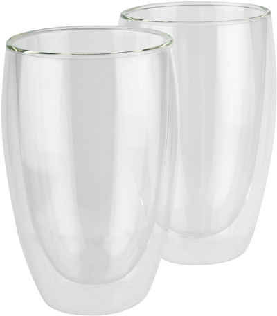 APS Latte-Macchiato-Glas TWINZ, Borosilikatglas, Ø 8,5 cm, H: 14 cm, 380 ml, 2-teilig