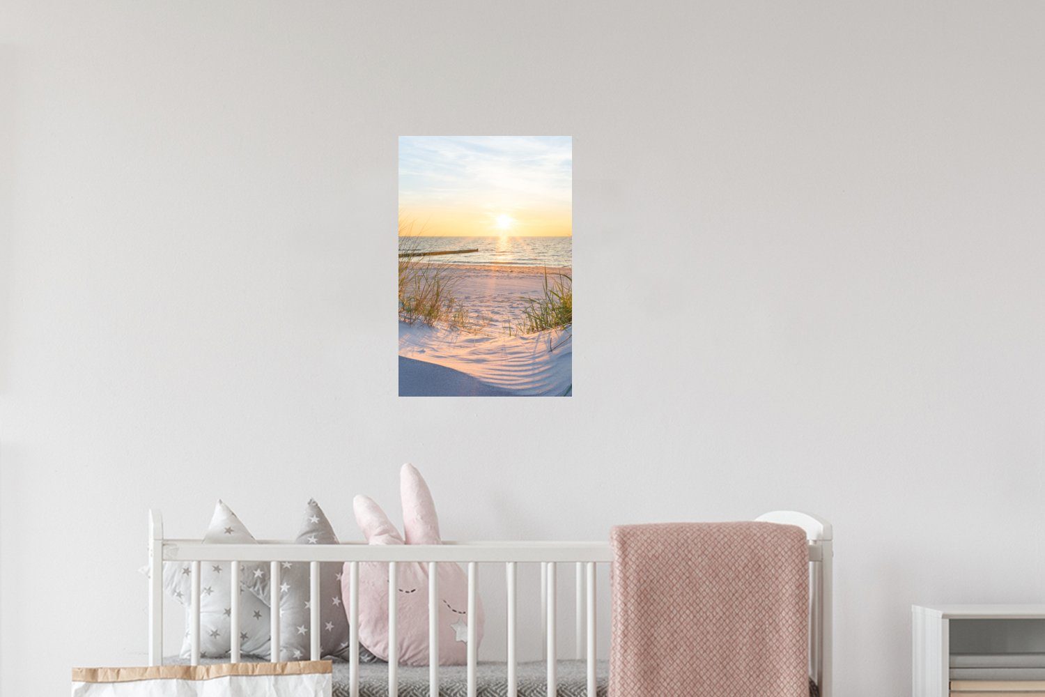 MuchoWow Wandsticker Strand - Sonne - Düne - Gras - Sand - Horizont (1 St), Wandaufkleber, Selbstklebend, Wohnzimmer, 20x30 cm – Bild 5 von 5