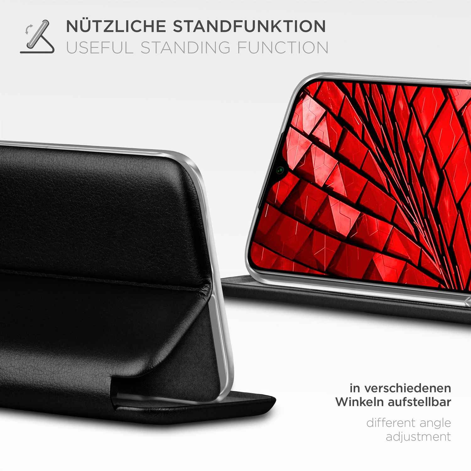 ONEFLOW Handyhülle für Xiaomi 11T Pro Premium Hülle Business Cover Schwarz 6,67 Zoll, 360 Grad Schutzhülle Flip Case Etui Klapphülle Dünn Leder Handy Tasche